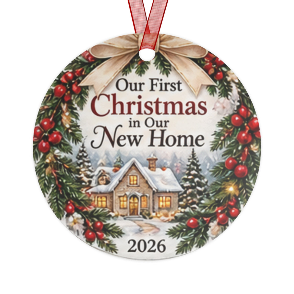 First Christmas in Our New Home Metal Ornament 2026