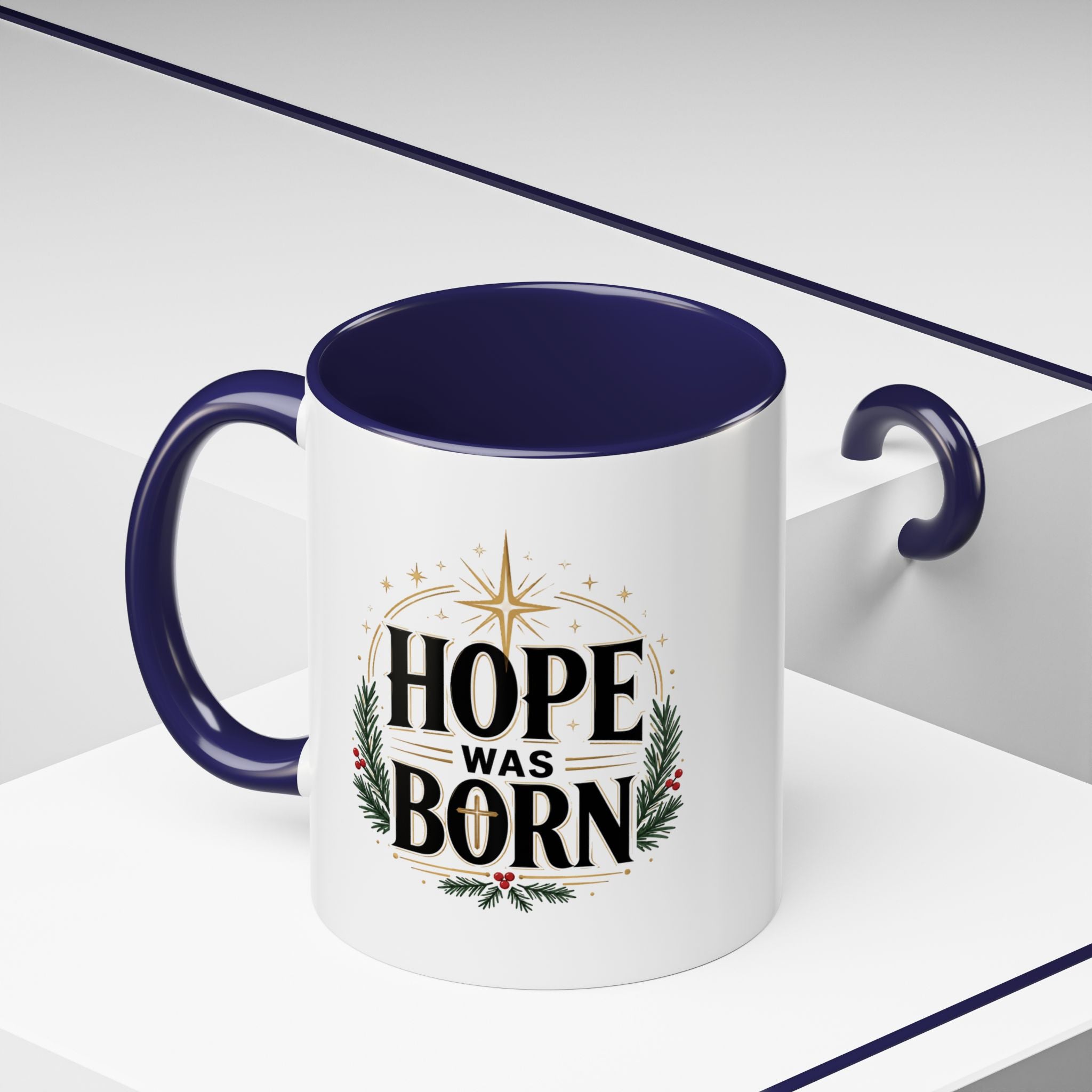 Christmas Hope Was Born Christmas Coffee Mug — Festive Holiday Holiday Prayer Mug