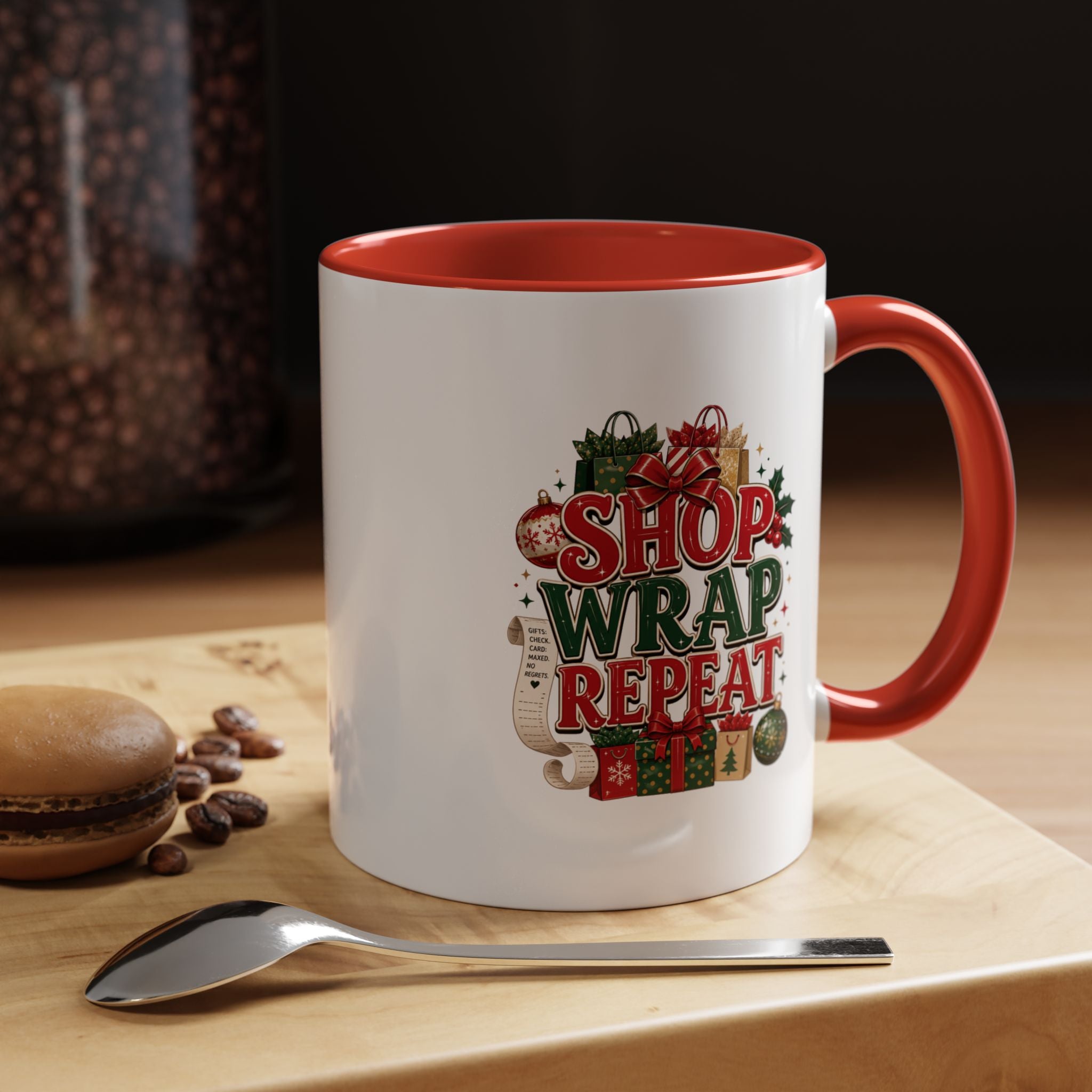 Shop Wrap Repeat Christmas Accent Coffee Mug