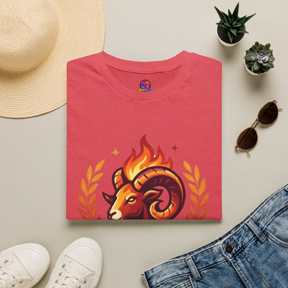 Aries Zodiac T-Shirt — "Born to Lead Not to Follow" Ram Graphic