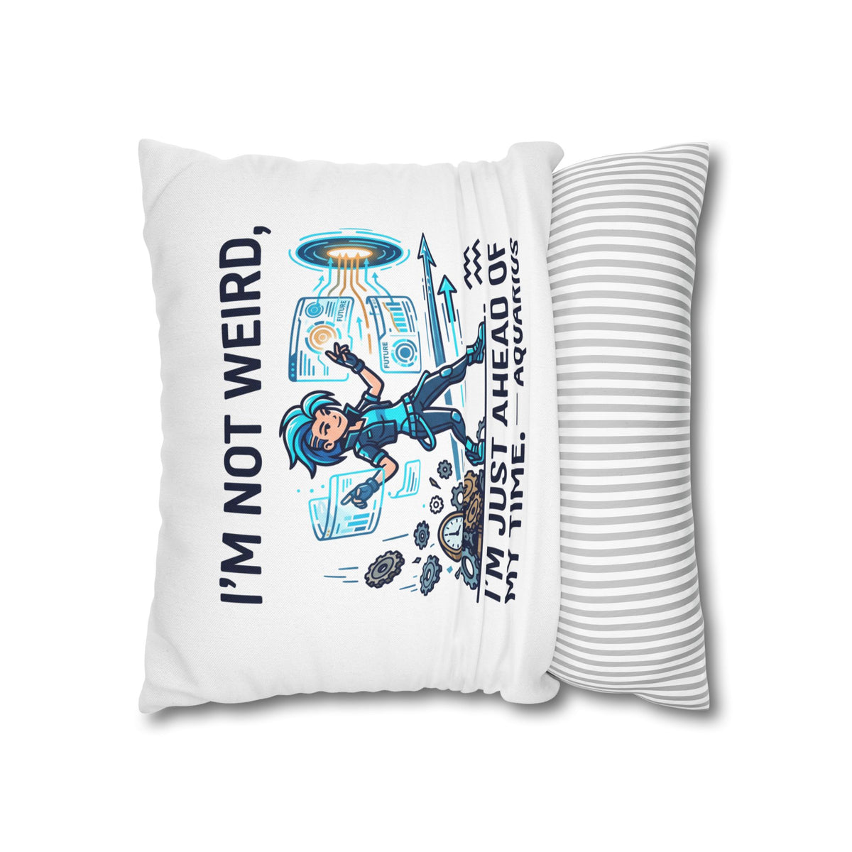 Aquarius Zodiac Spun Polyester Square Pillowcase