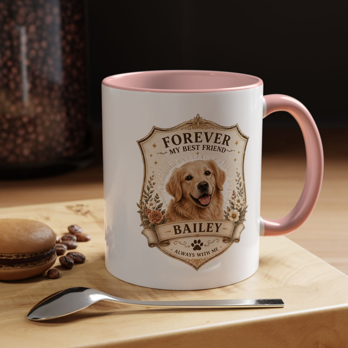 Milo Bailey Dog Dad Mom Golden Retriever Memorial Coffee Mug – “Forever My Best Friend” Personalized Dog Tribute