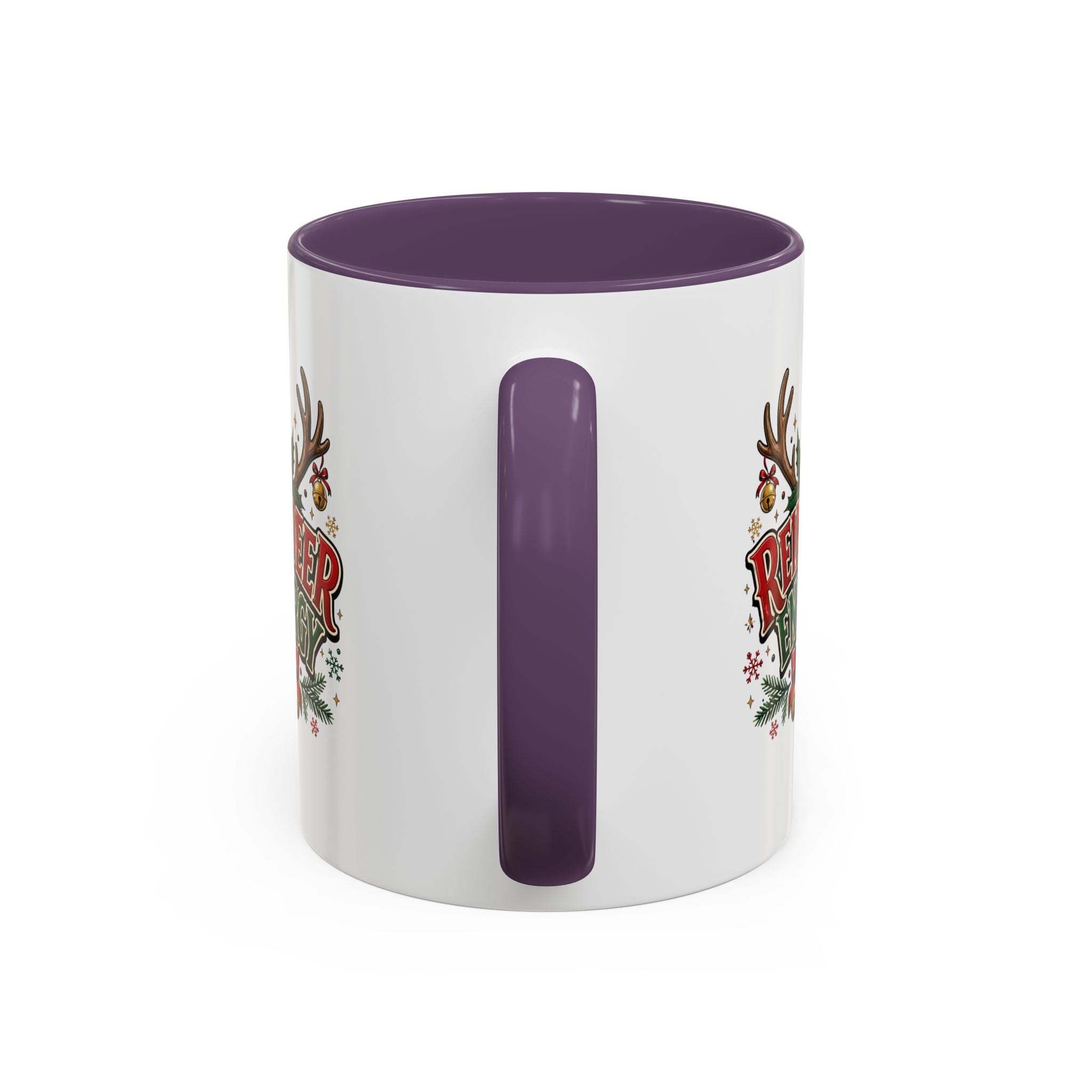 Reindeer Energy Coffee Mug – Holiday Christmas Antlers & Bells Accent Mug