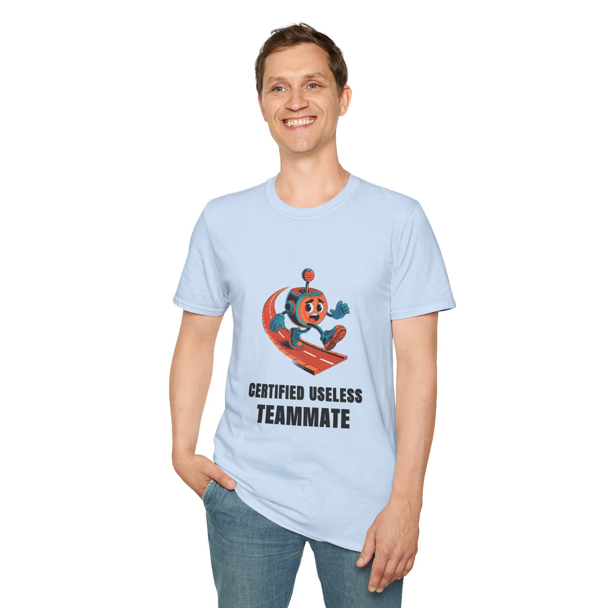 Certified Useless Teammate T-Shirt — Retro Robot Graphic - Trending Now - August 2026
