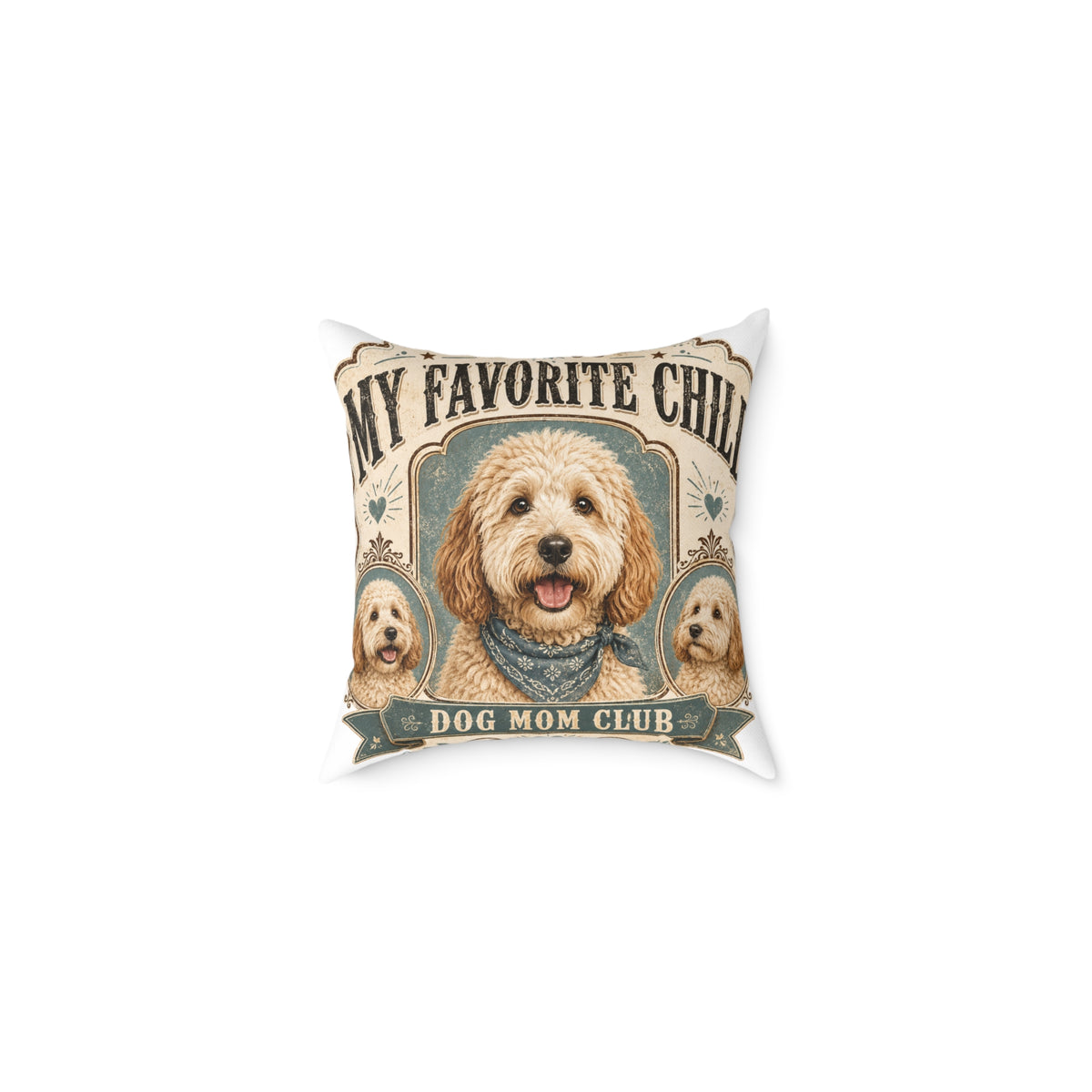 Dog Mom Club Pillow — Milo Bailey Dog Dad Mom "My Favorite Child" Doodle Throw Pillow