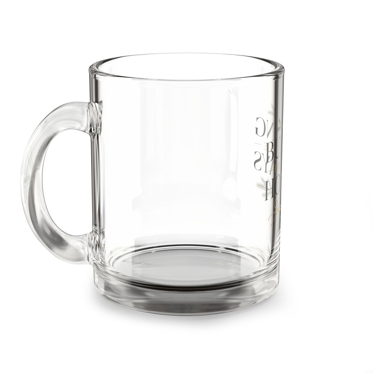 Christmas Glass Mug Building Through the Holidays Glass Mug — 10oz Festive Holiday Coffee Cup
