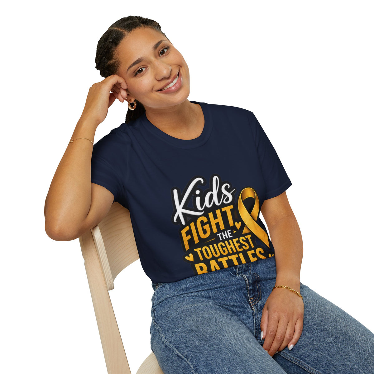 Kids Fight the Toughest Battles Childhood Cancer Awareness T-Shirt