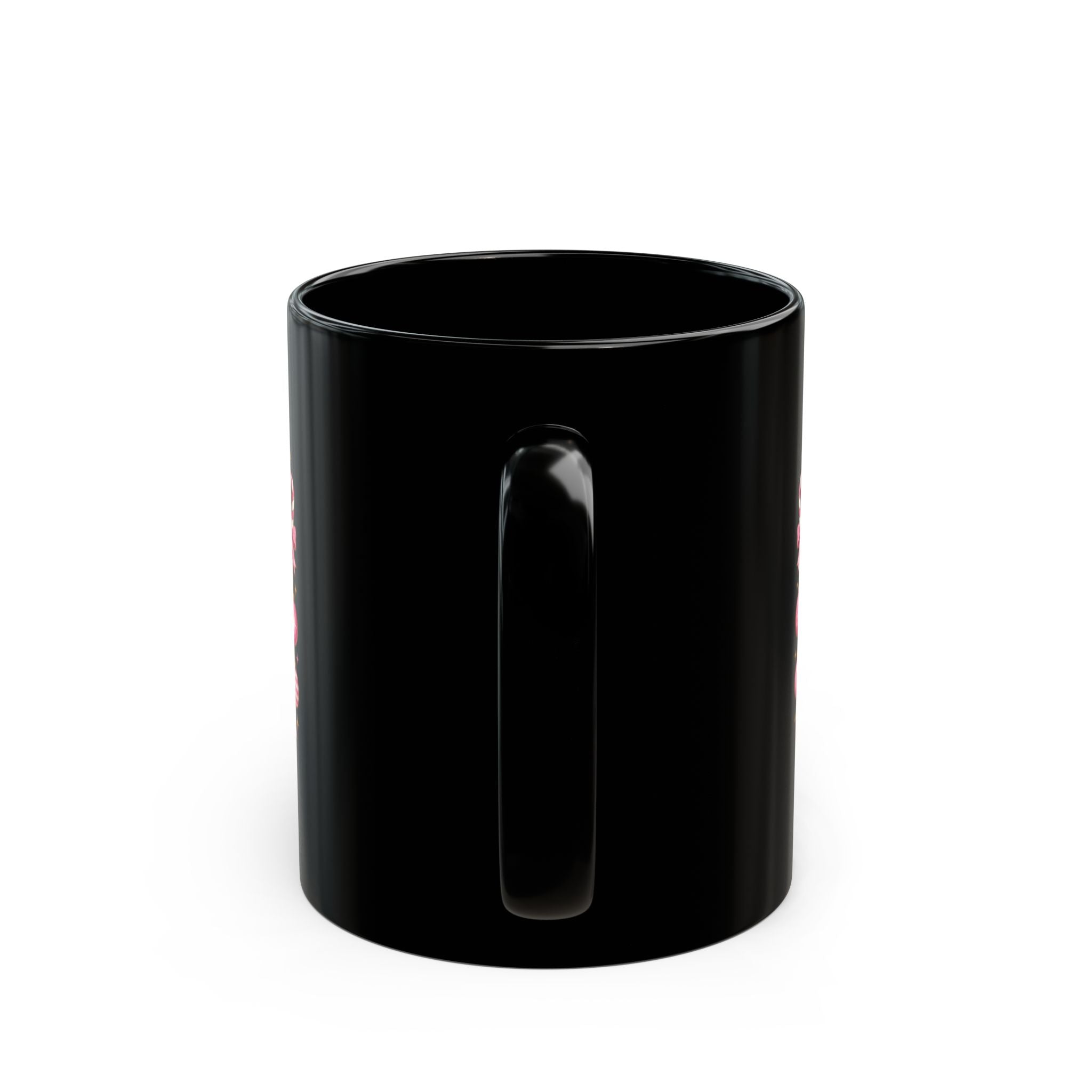Holly Jolly Girl Black Mug — Christmas Holiday Coffee Cup