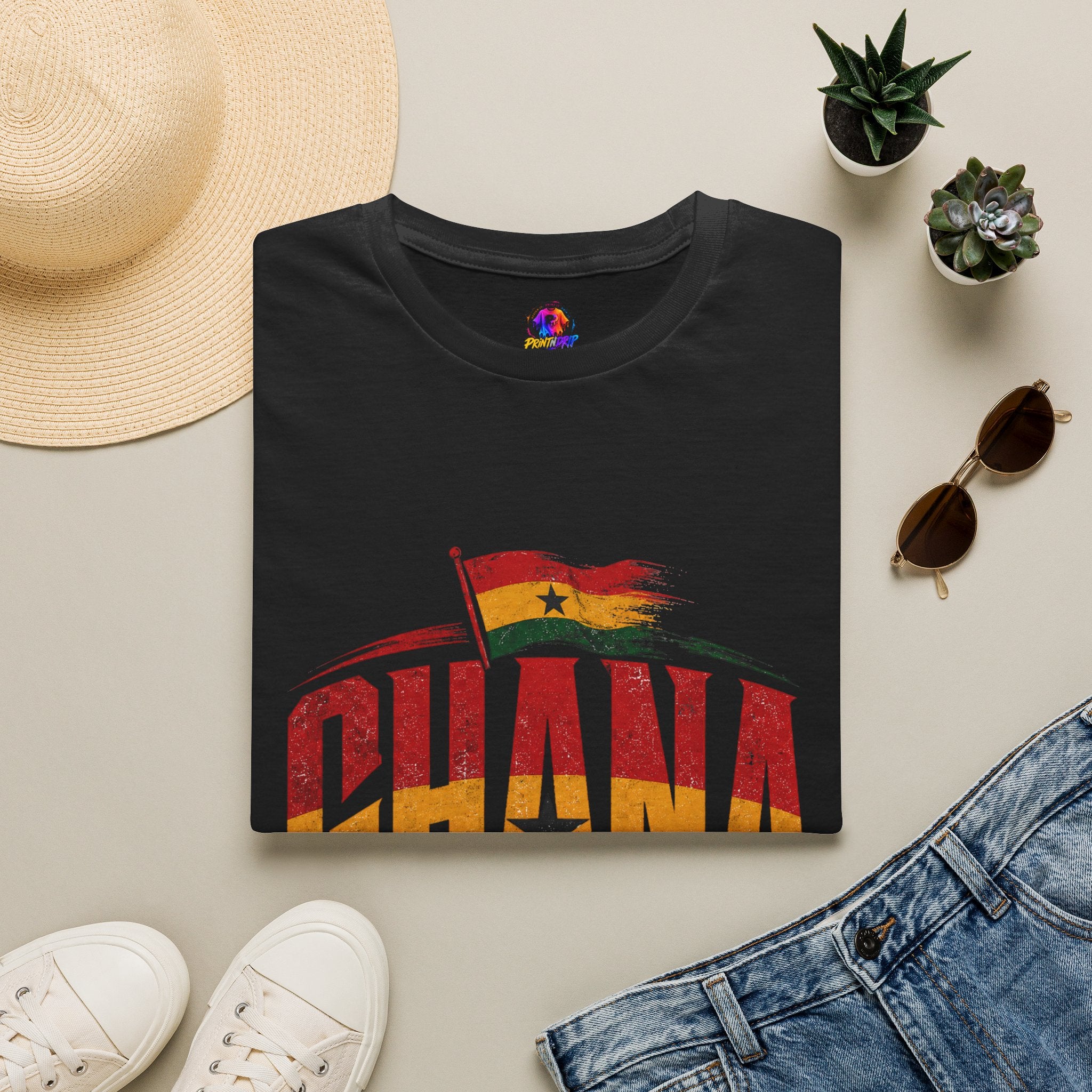 Ghana Flag Soccer T-Shirt — Retro Ghana Pride Football Tee