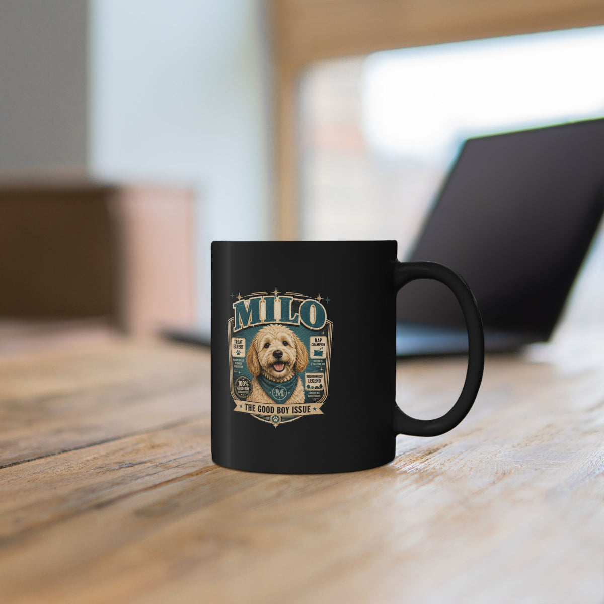 Milo Bailey Dog Dad Mom Milo Dog Mug — 'Milo: The Good Boy Issue' Black Coffee Mug