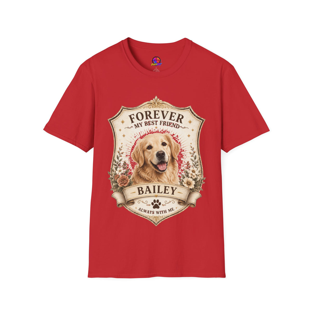 Dog Memorial T-Shirt — "Forever My Best Friend" Personalized Golden Retriever Tribute
