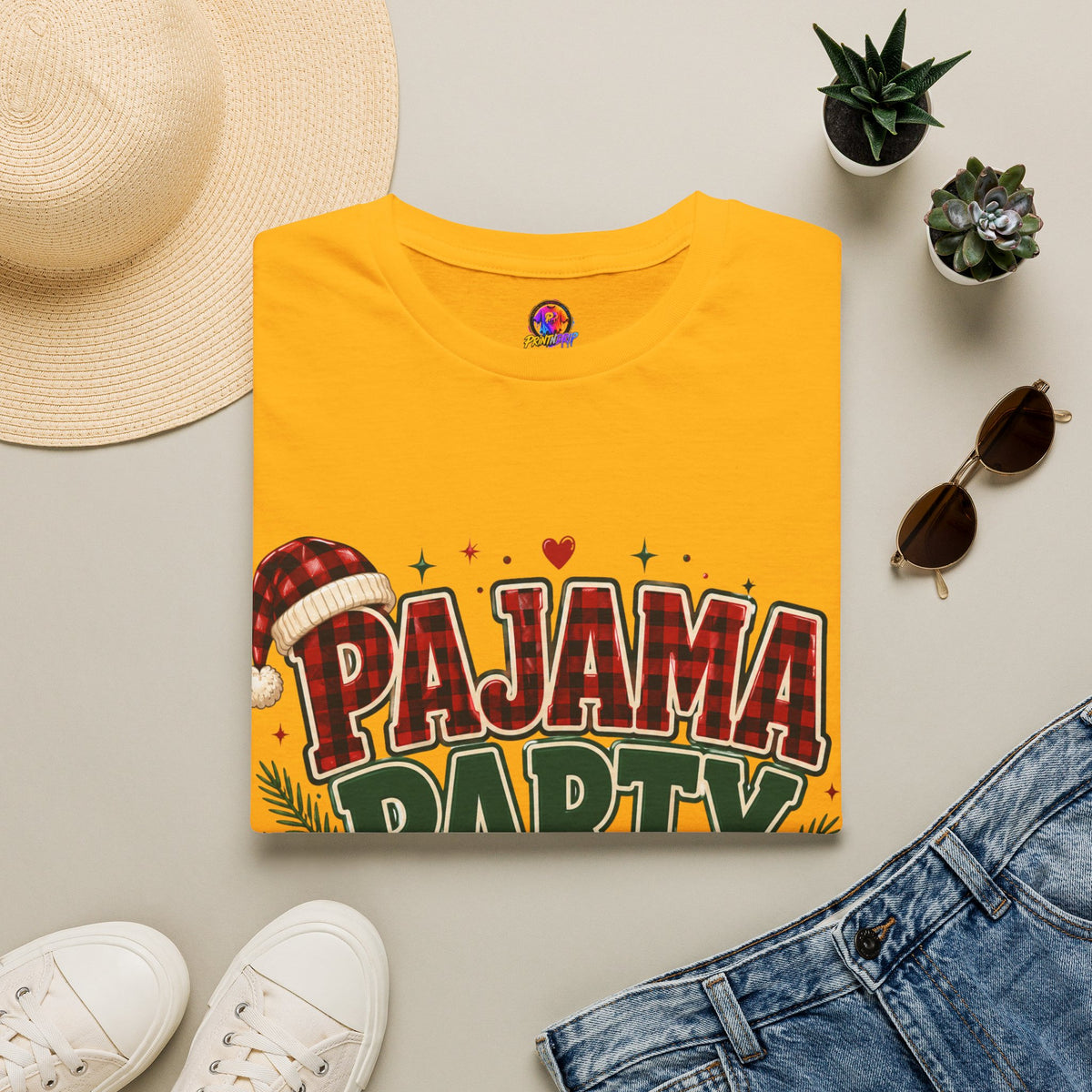 Pajama Party Crew T‑Shirt — Festive Christmas Lounge Tee