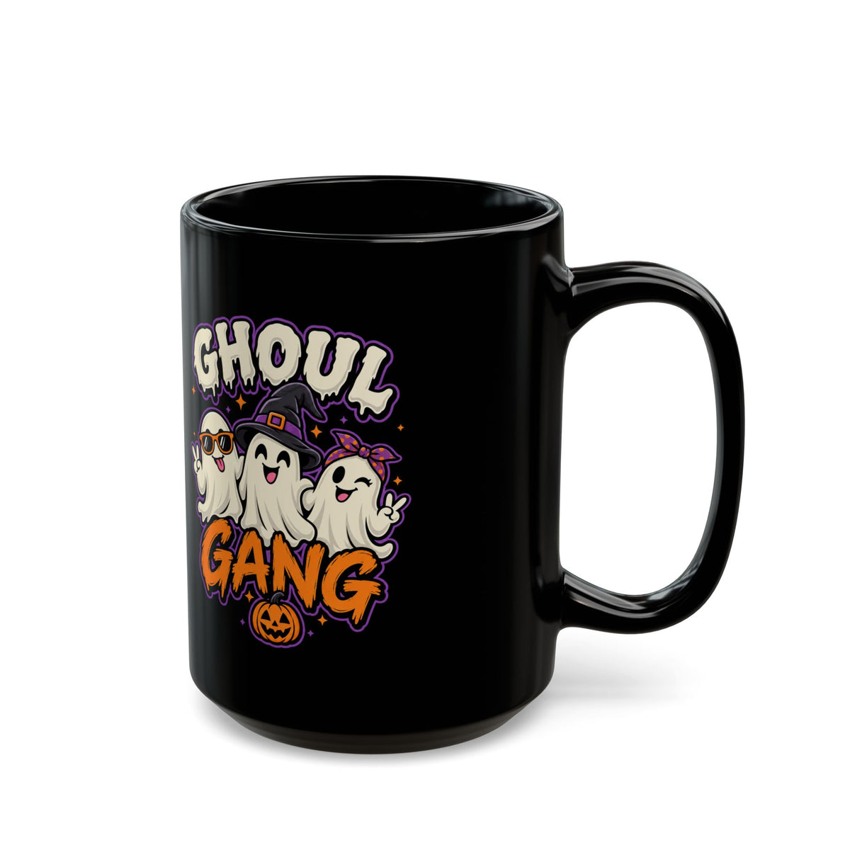 Ghoul Gang Halloween Mug — Cute Ghosts Graphic Coffee Cup (11oz & 15oz)