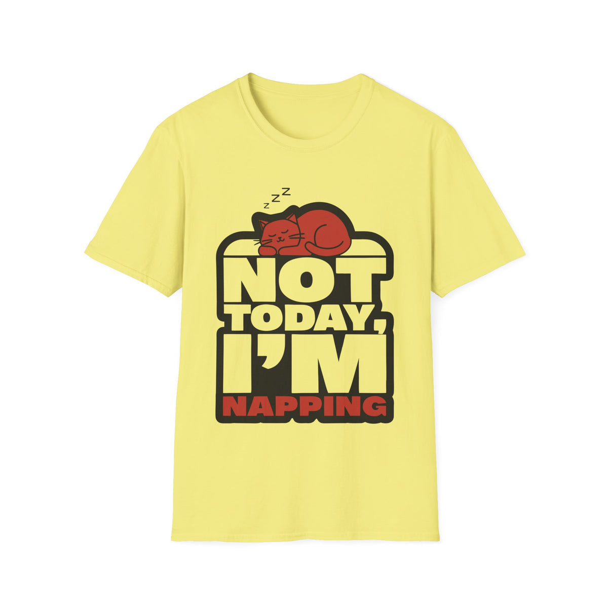Not Today I'm Napping Orange Cat Tee - Funny Lazy Kitten Bubble Graphic T-Shirt - Trending Now - September 2026
