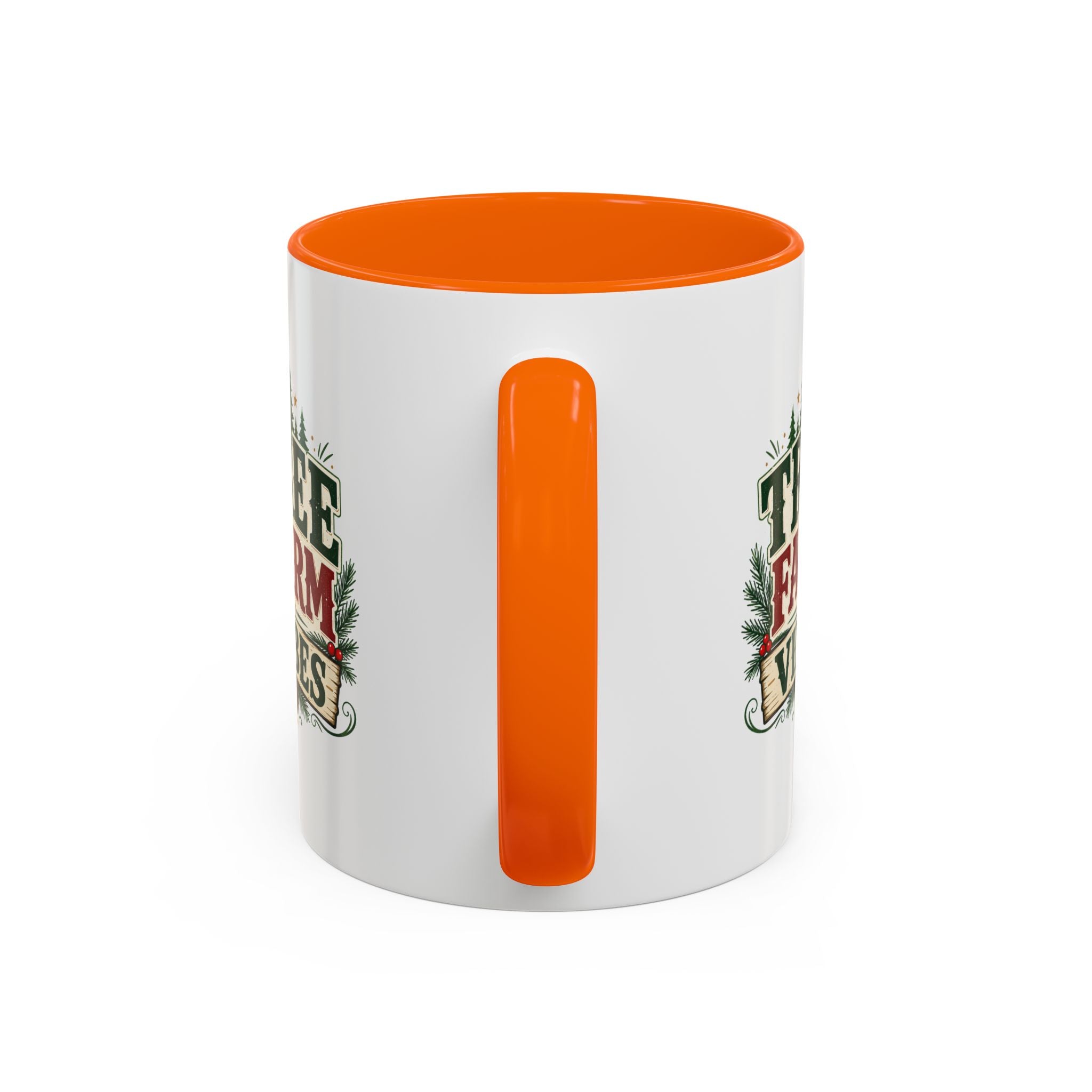 Tree Farm Vibes Accent Coffee Mug — Rustic Christmas Holiday Coffee Cup
