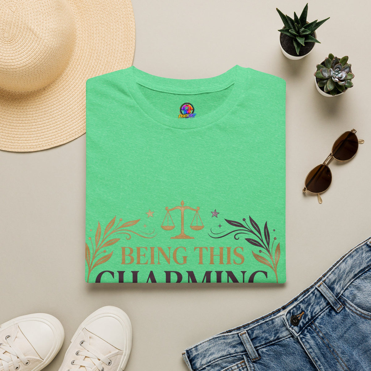 Being This Charming Libra T-Shirt – 'Being This Charming Is Exhausting' Zodiac Tee
