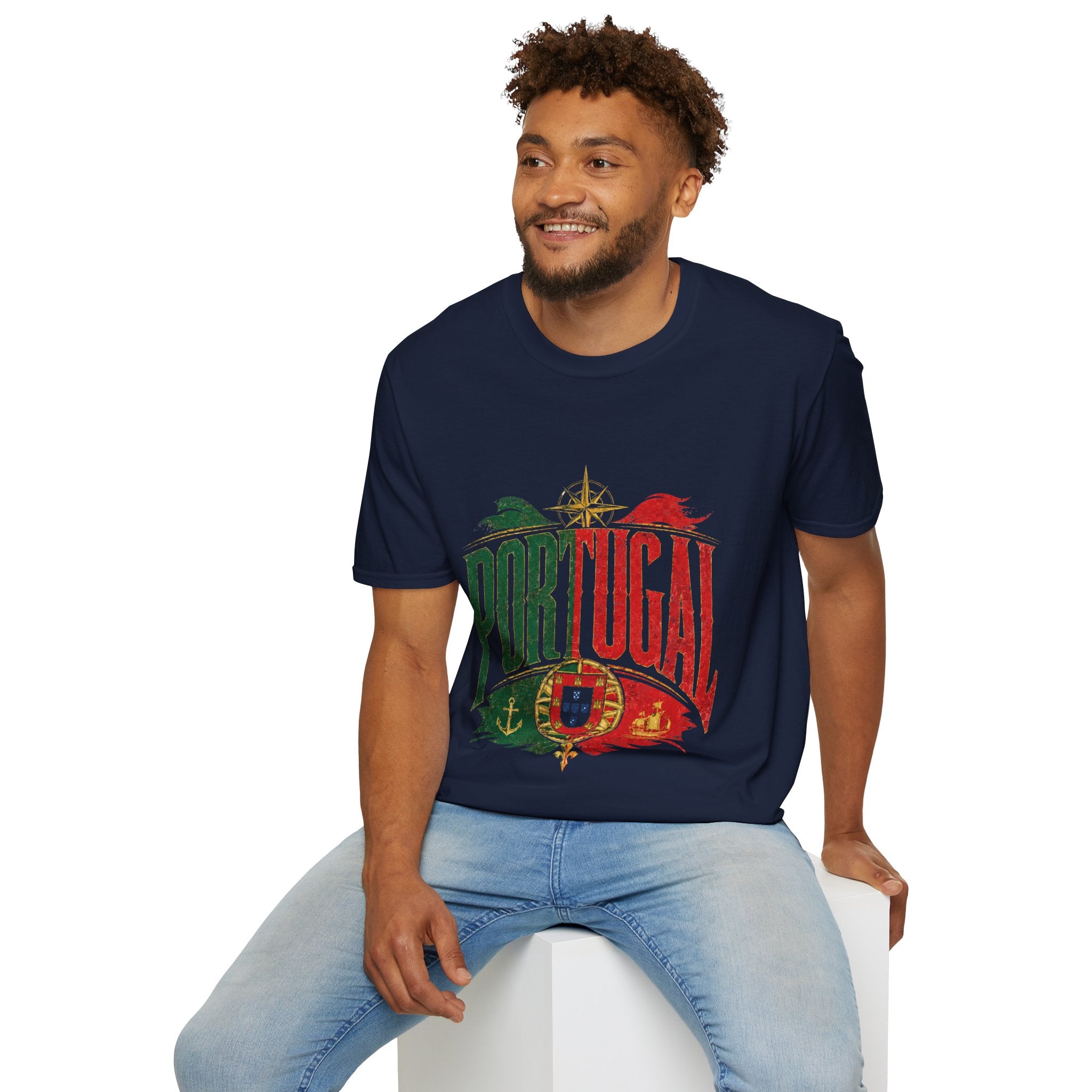 Portugal Vintage Compass T-Shirt — Retro Portuguese Flag Travel Tee