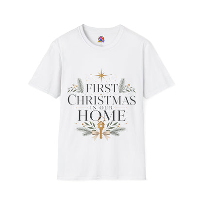 First Christmas T-Shirt — 'First Christmas in Our Home' Elegant Holiday Tee