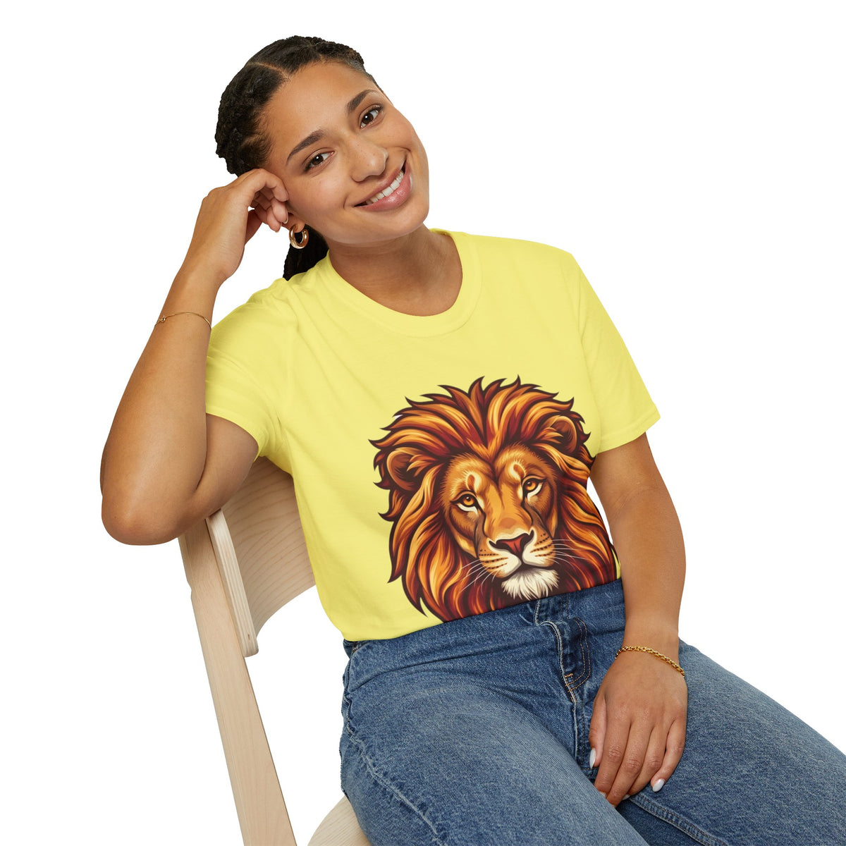 Leo Zodiac Lion Face T-Shirt — Majestic Lion Head Graphic Tee