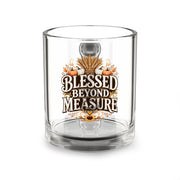 Glass Mug - "Blessed Beyond Measure" Fall Harvest Coffee Mug, Thanksgiving Gift