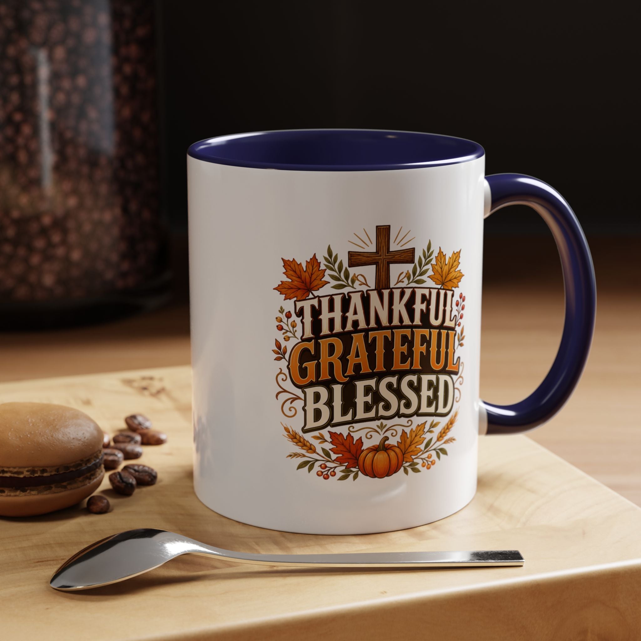 Thanksgiving Mug Thankful Grateful Blessed Coffee Mug