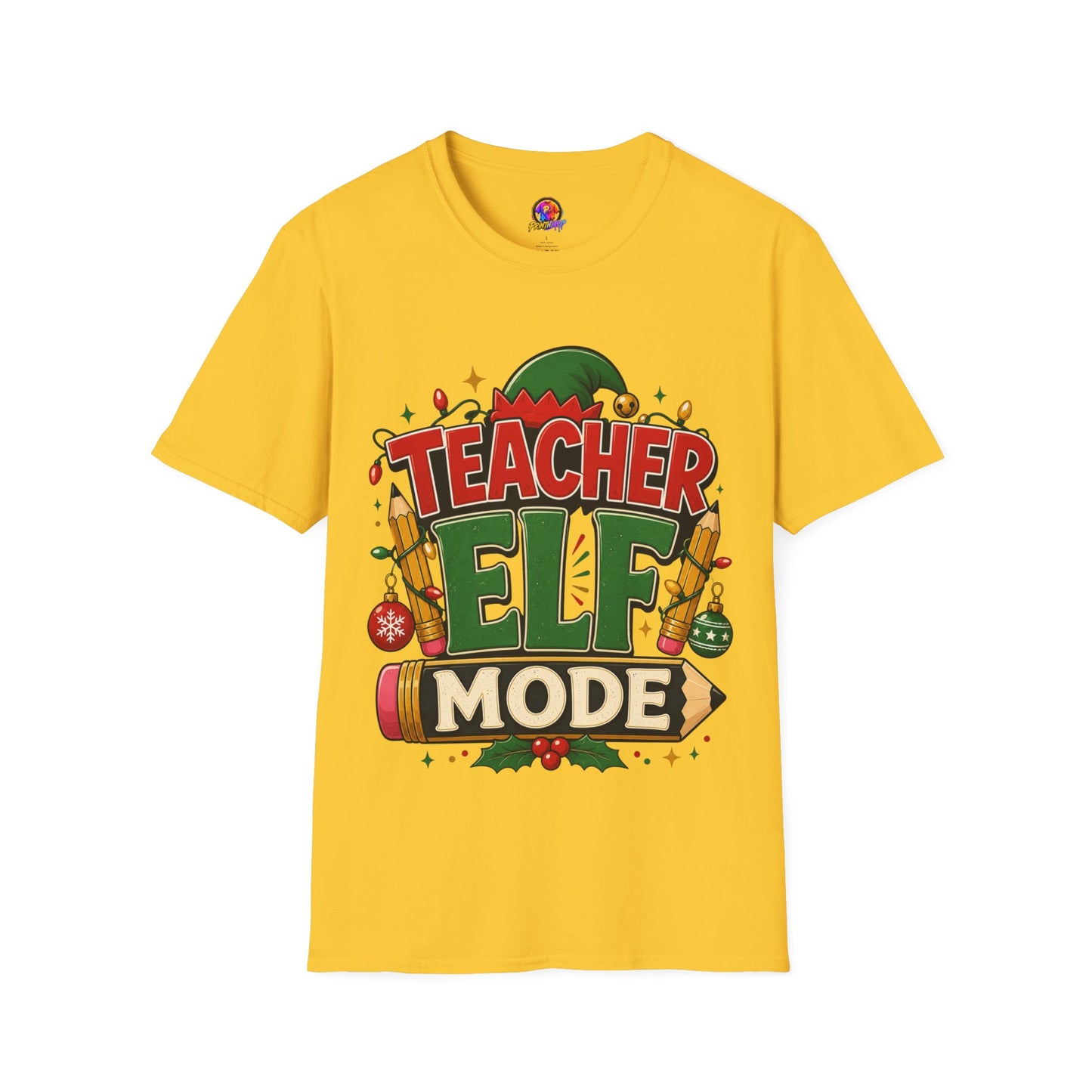 Teacher Elf Mode T-Shirt — Funny Christmas Teacher Holiday Tee