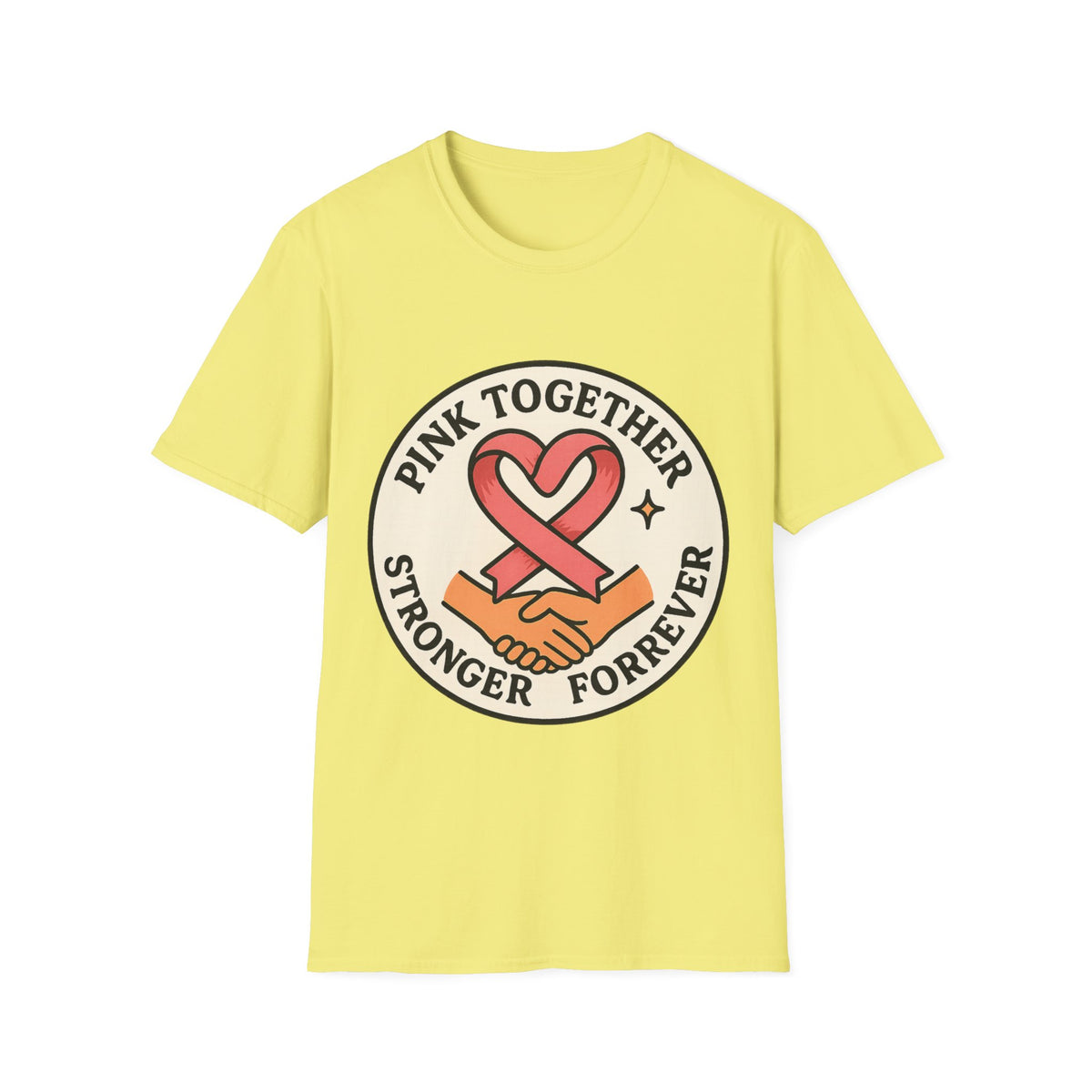 Pink Together Stronger Forever Shield Badge T-Shirt, Breast Cancer Heart Ribbon Tee - Trending Now - September 2026