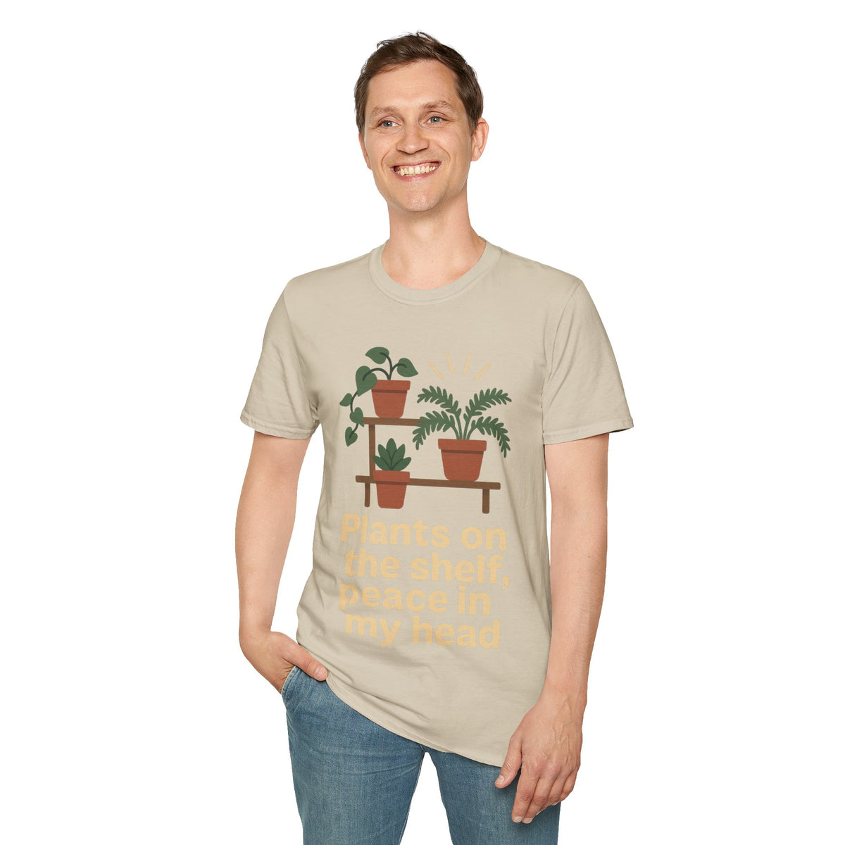 Plant Lover T‑Shirt — “Plants on the shelf, peace in my head” Graphic Tee - Trending Now - September 2026