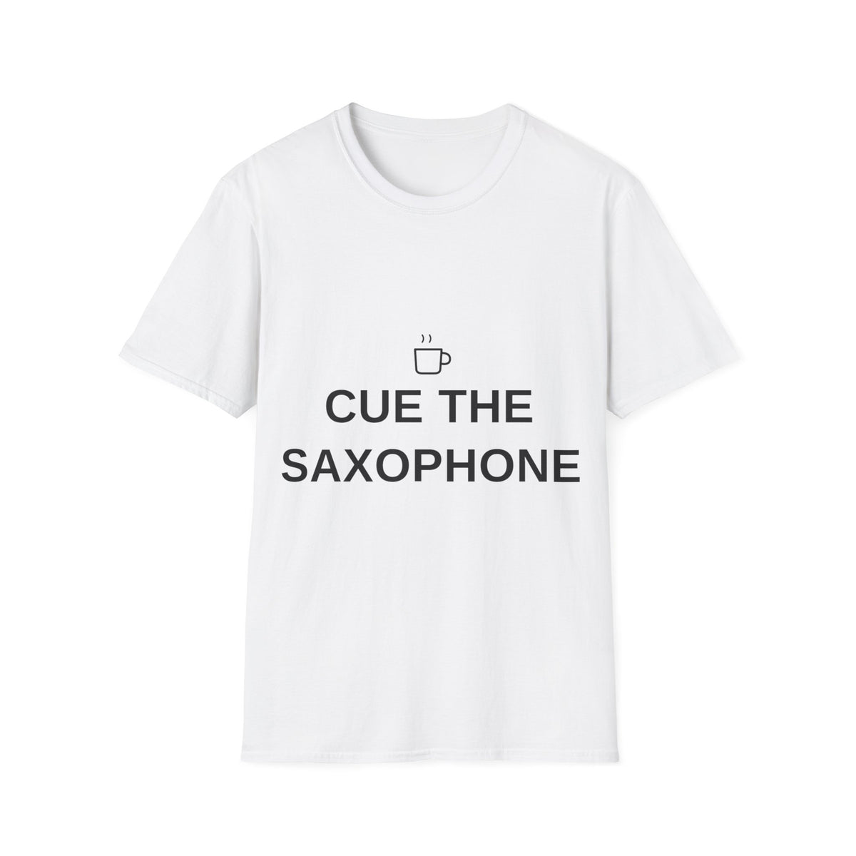 Cue The Saxophone Funny Jazz Music Minimalist White Graphic Tee - Trending Now - September 2026
