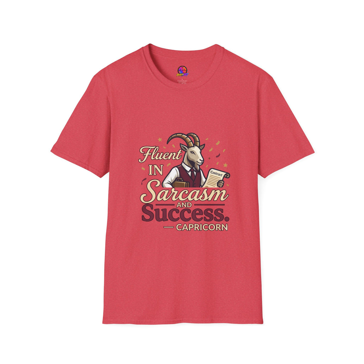 Capricorn Goat Graphic T-Shirt — "Fluent in Sarcasm & Success" Zodiac Tee