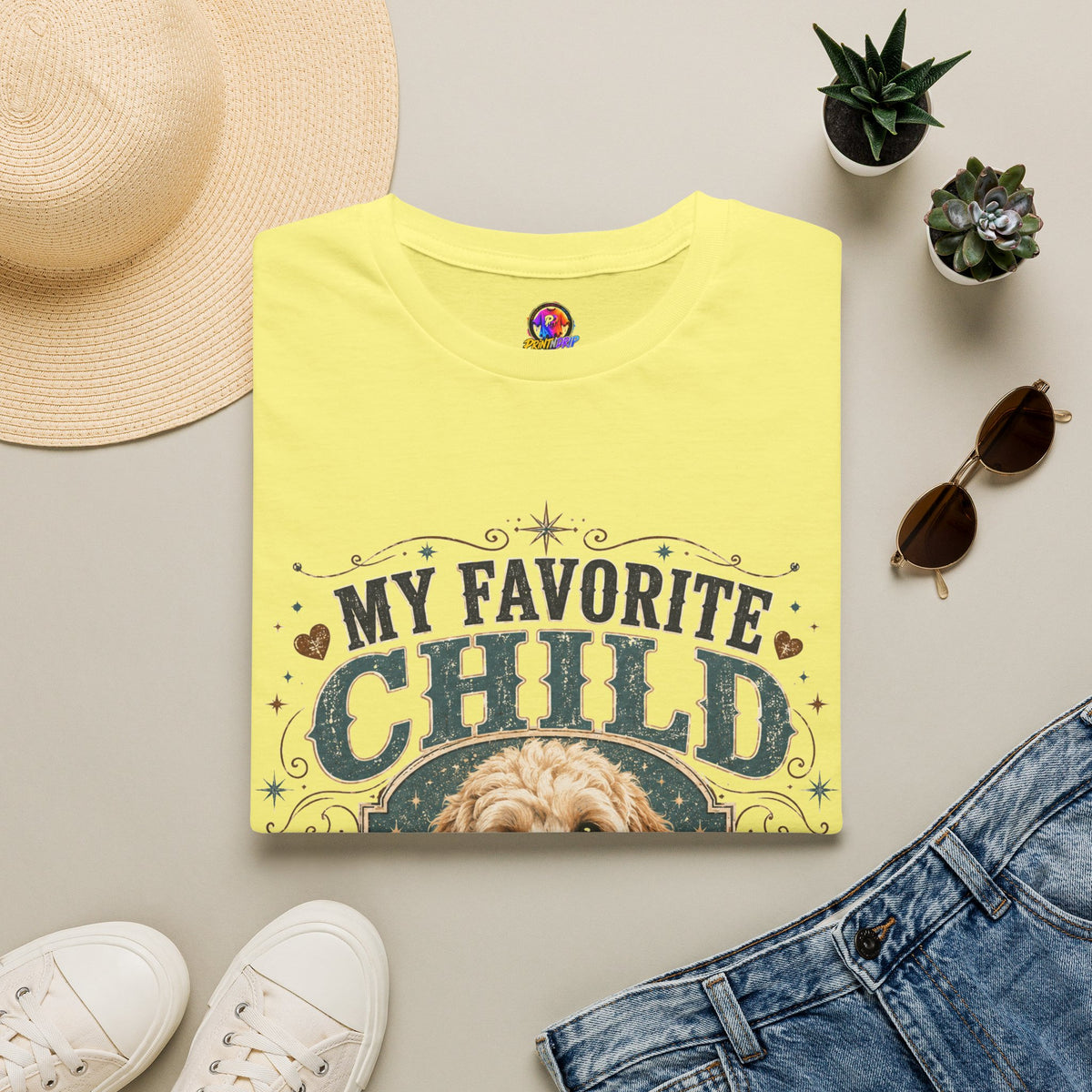 My Favorite Child Dog Mom T-Shirt — Cute Doodle Portrait Pet Lover Tee