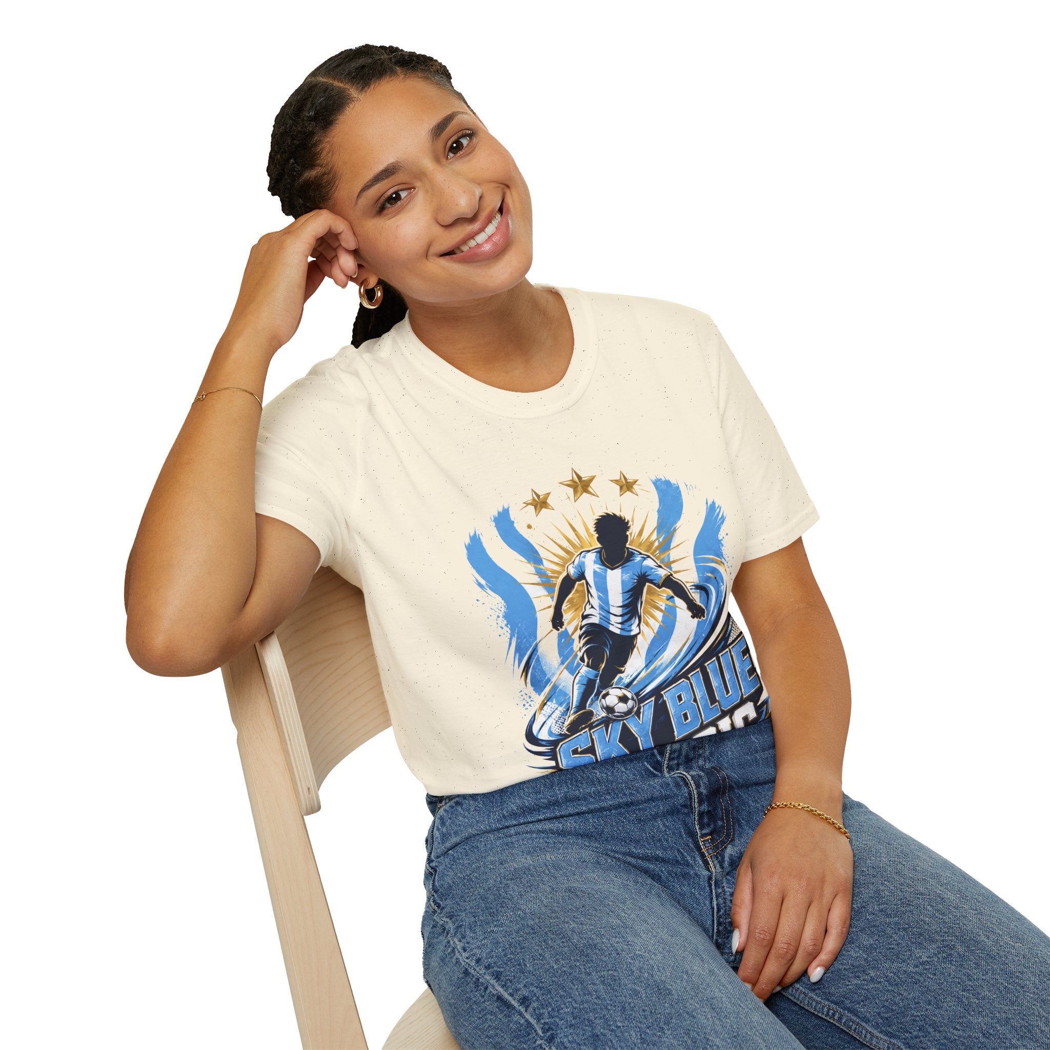 Argentina Sky Blue Magic Soccer T-Shirt — Argentinian Football Player Graphic Tee