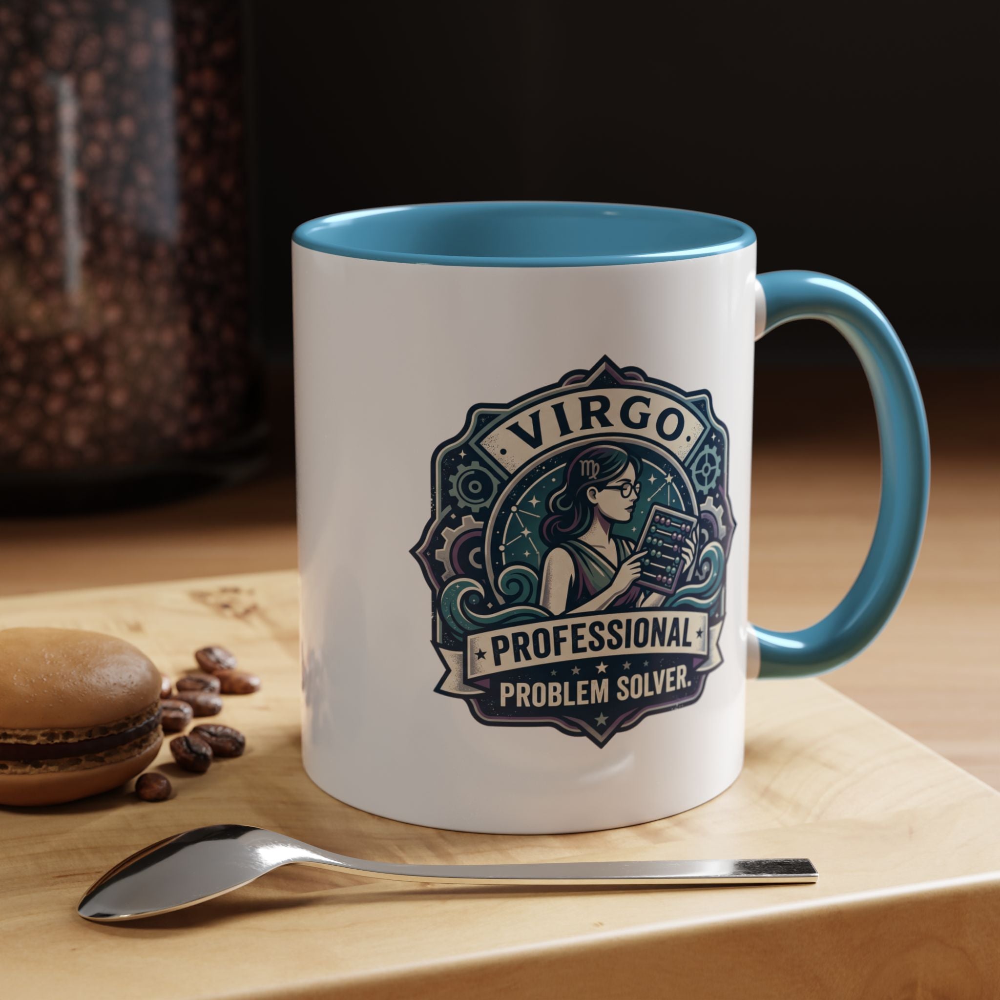 Virgo 'Professional Problem Solver' Accent Coffee Mug — Zodiac Astrology Gift