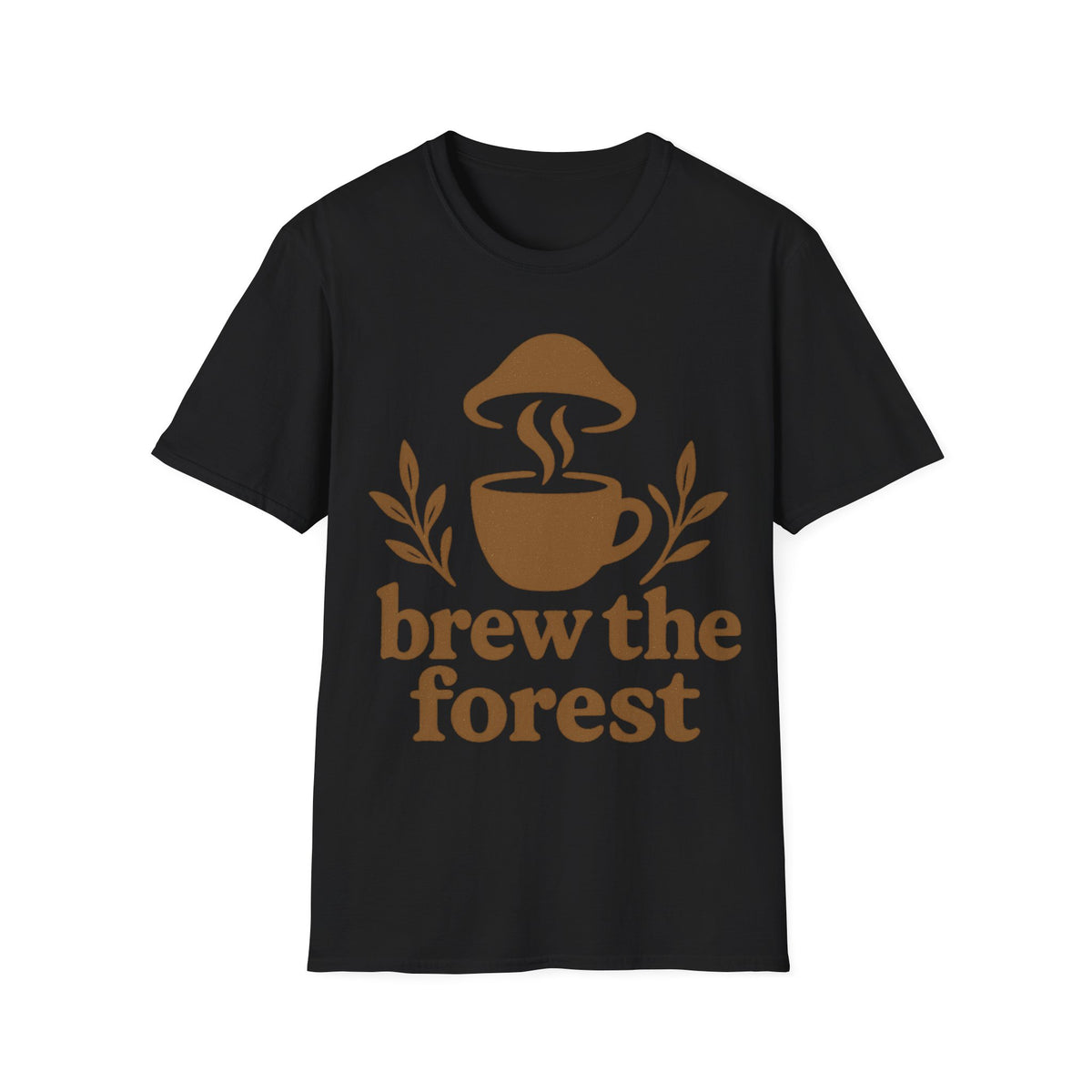 "Brew The Forest" Cute Mushroom Coffee Cup Tee - Ironic Cottagecore Barista White T-Shirt - Trending Now - September 2026