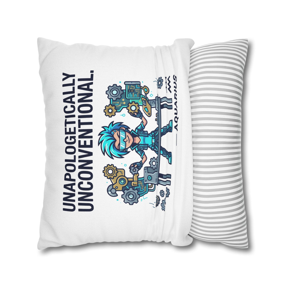 Aquarius Zodiac Spun Polyester Square Pillowcase