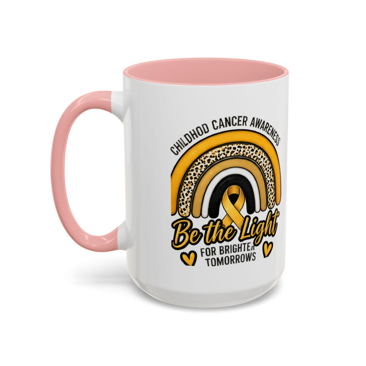 Childhood Cancer Awareness Accent Coffee Mug — "Be the Light" 11/15oz