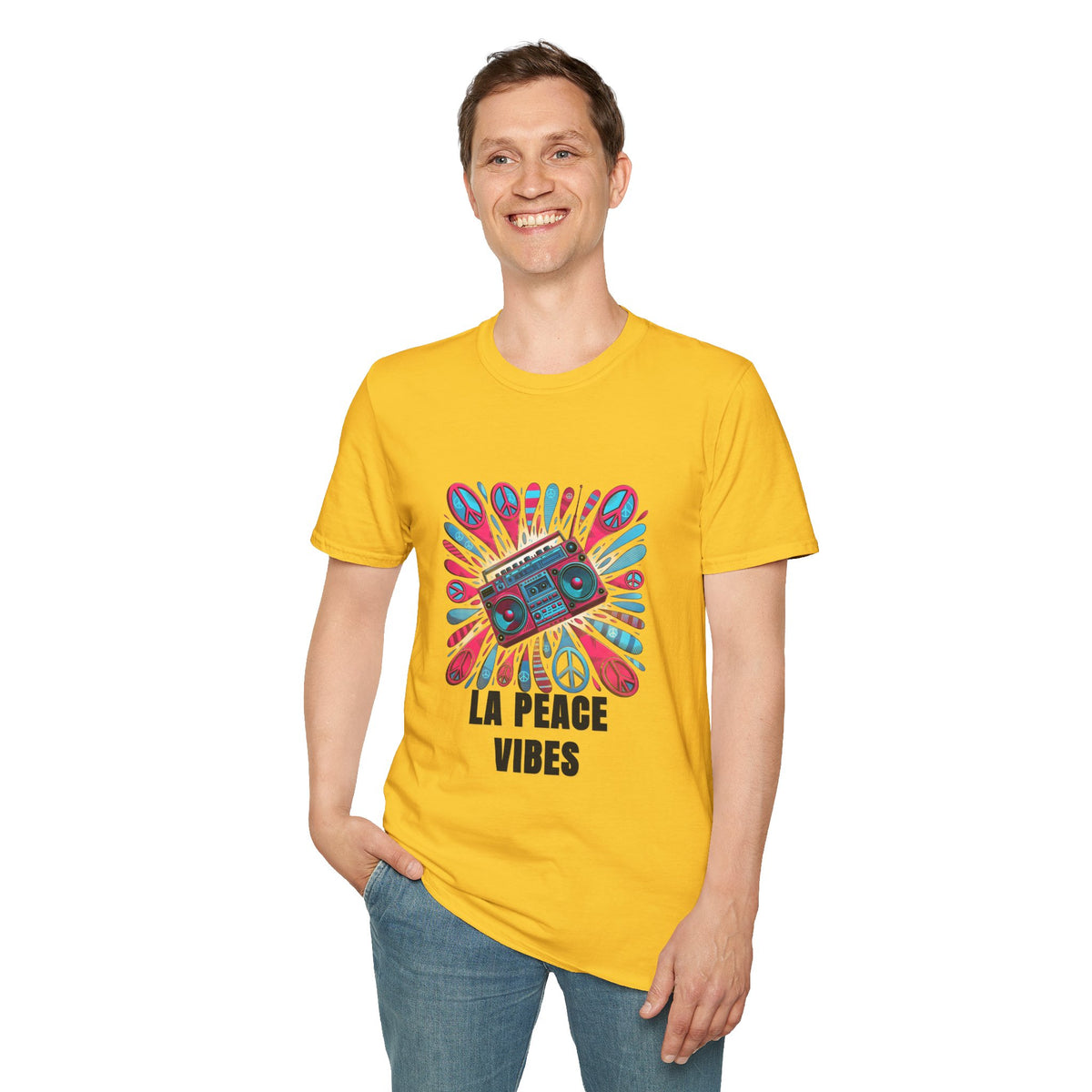 La Peace Vibes T-Shirt — Retro Boombox Peace Sign Graphic Tee - Trending Now - August 2026