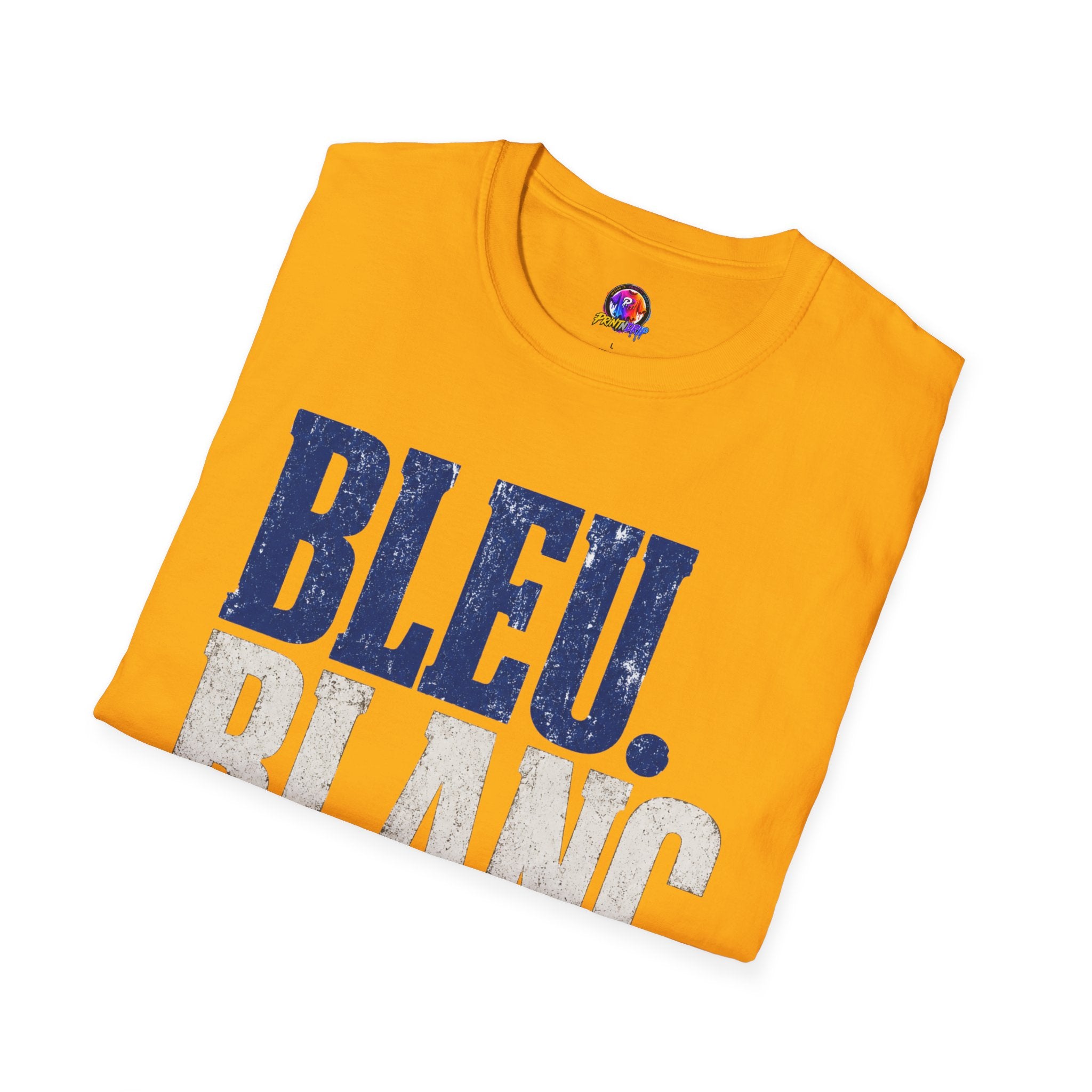 France T-Shirt — Bleu Blanc Foot Vintage French Flag Soccer Graphic Tee