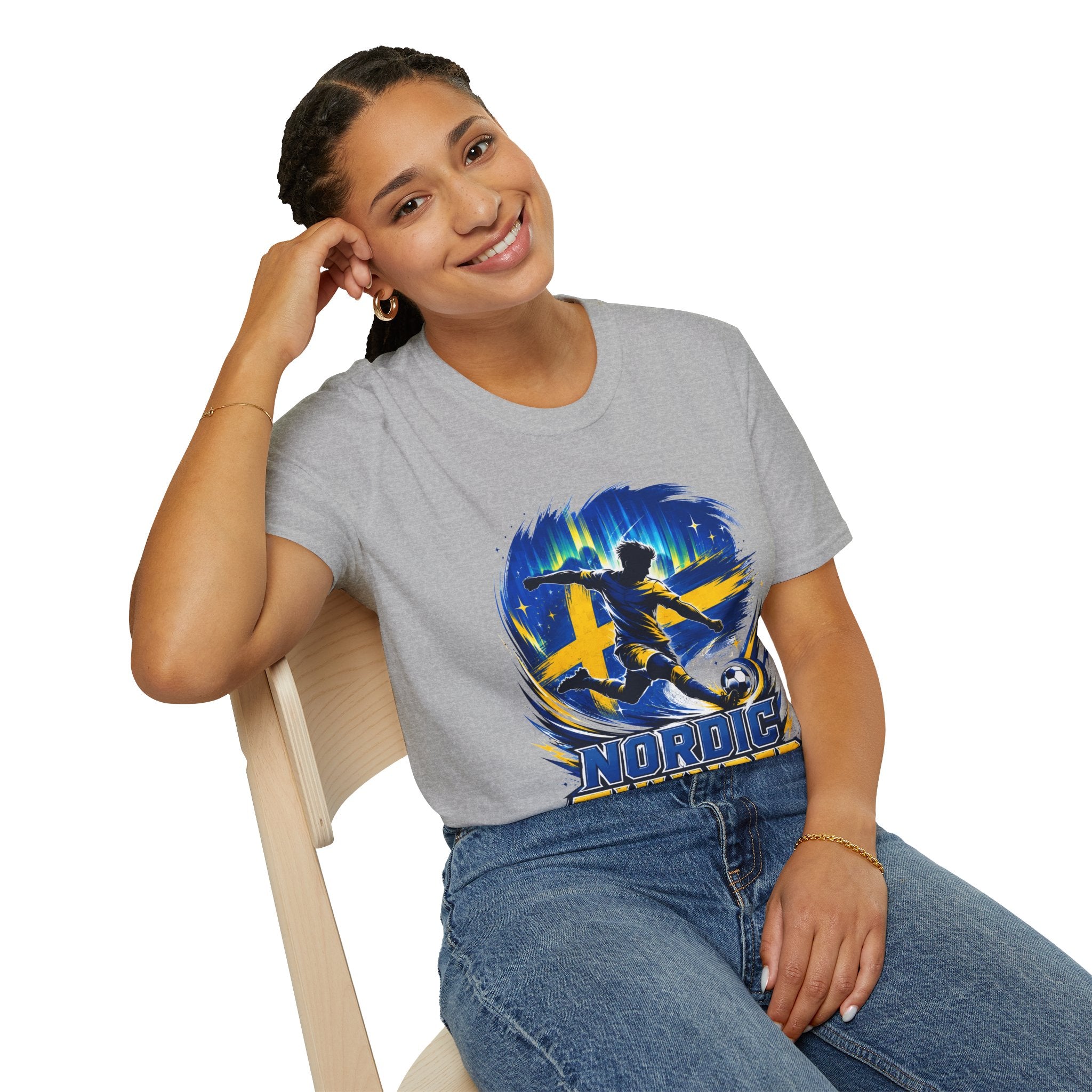 Sweden Nordic Thunder Soccer T-Shirt — Sweden Football Fan Tee