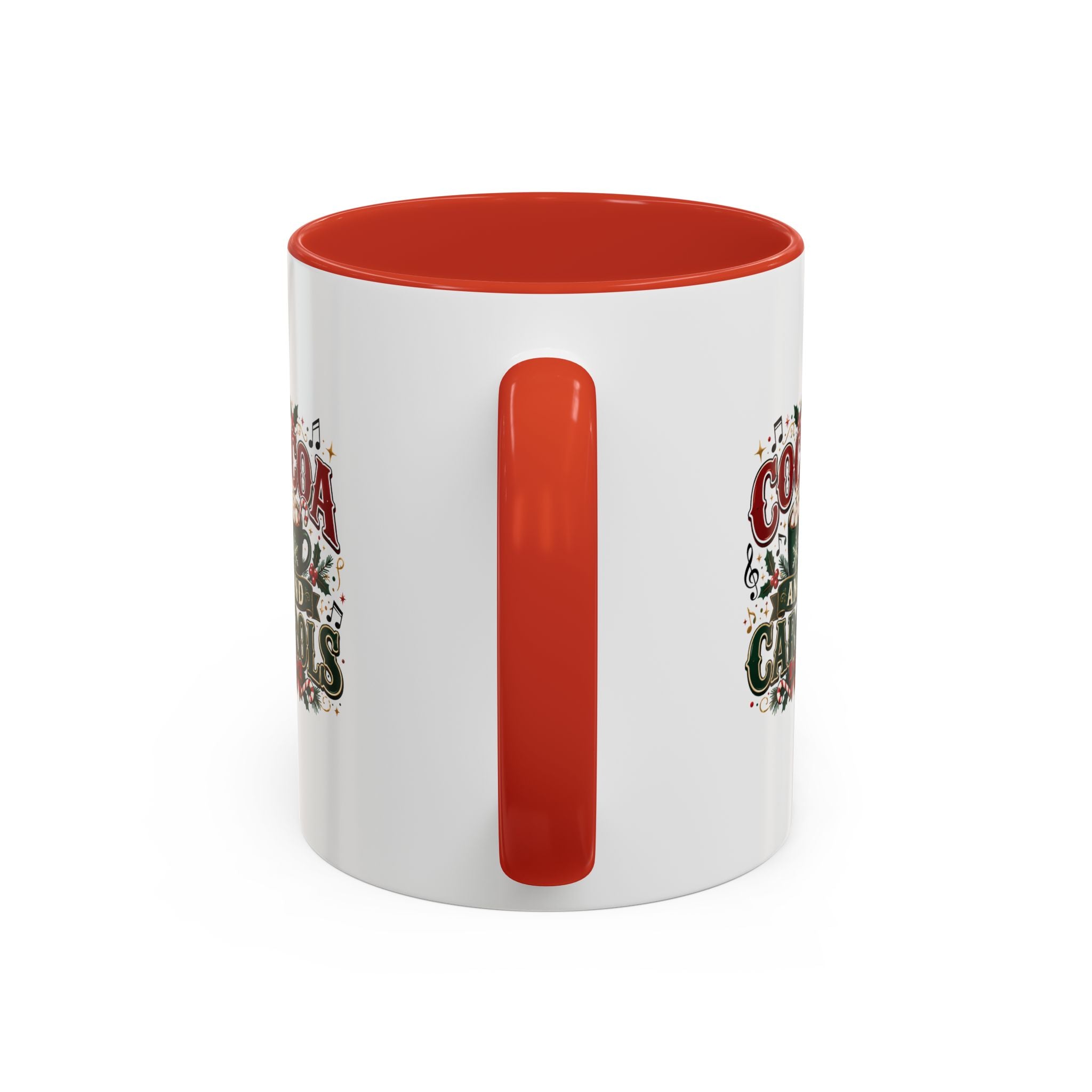 Cocoa and Carols Accent Coffee Mug — Holiday Christmas Cocoa Mug