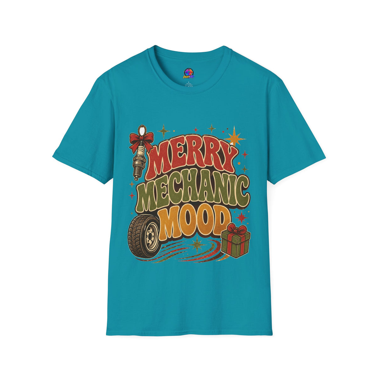 Merry Mechanic Mood T‑Shirt — Retro Holiday Auto Technician Gift