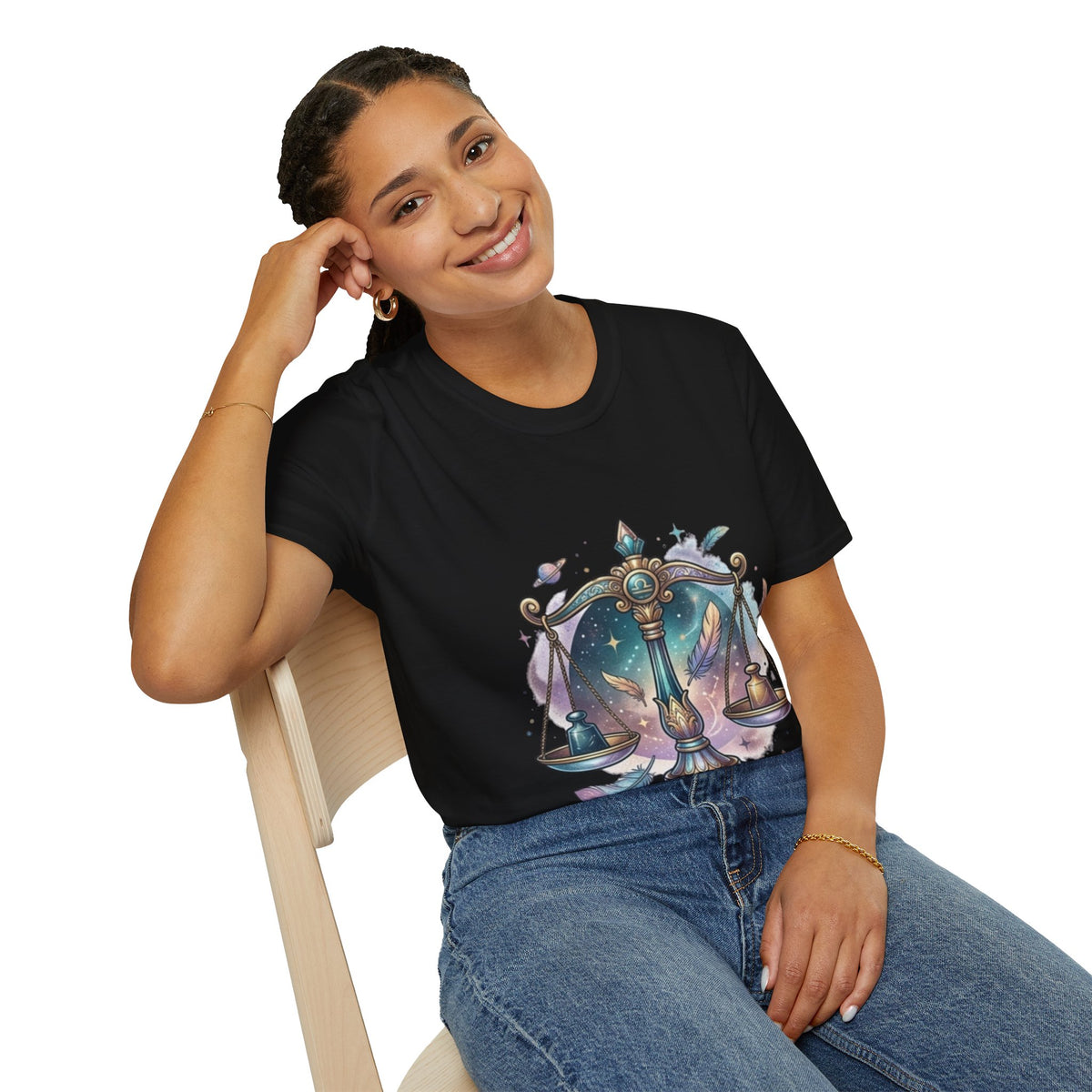 Libra Scales Zodiac T-Shirt — Celestial Astrology Graphic Tee