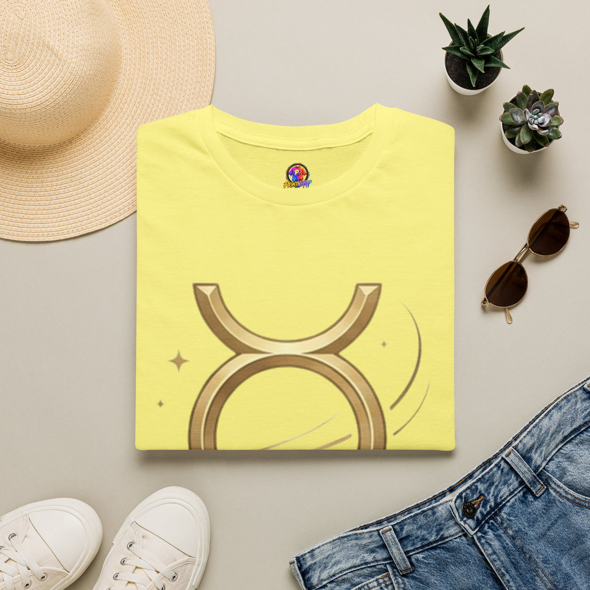 Gold Mercury Astrology Symbol Tee T-Shirt
