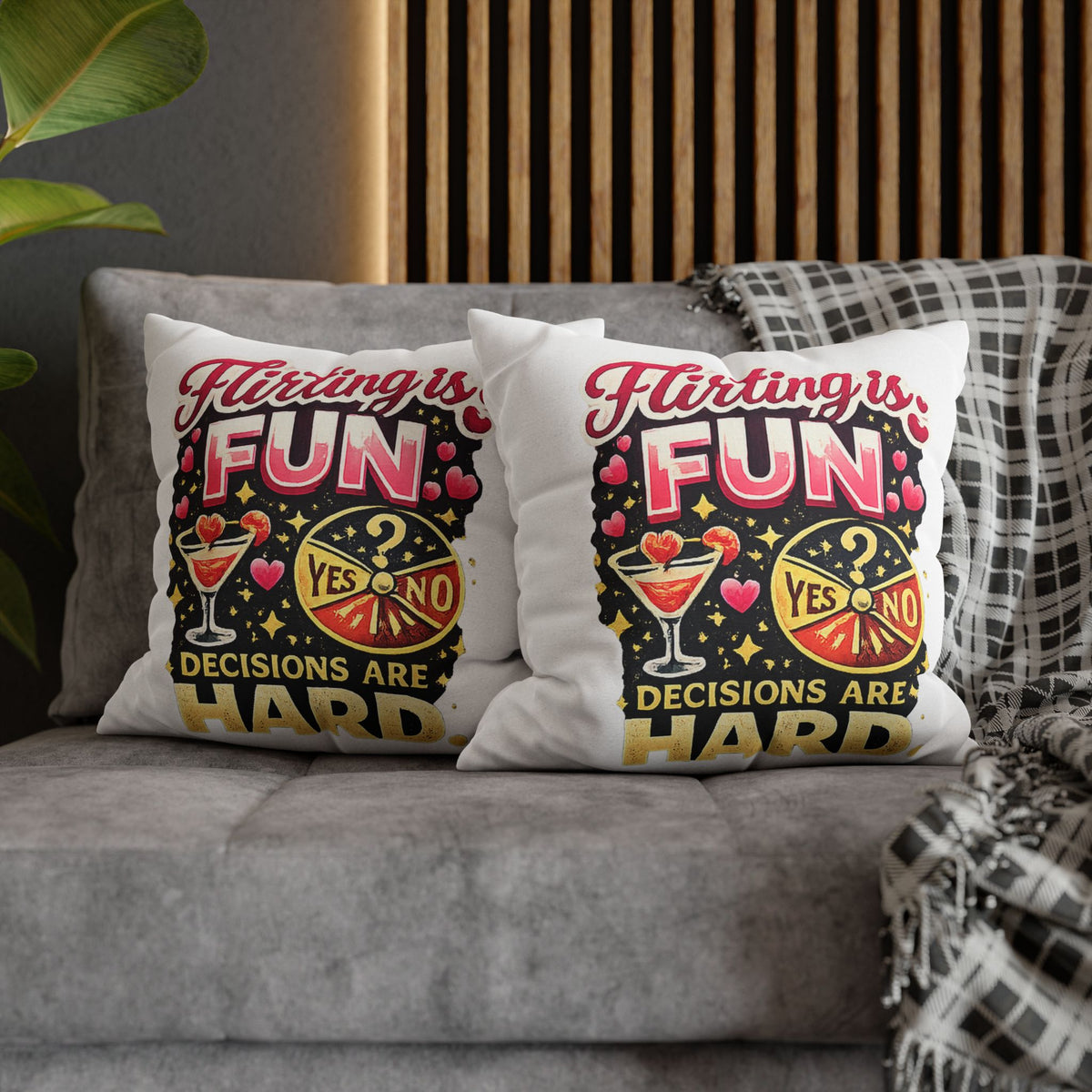 Libra Zodiac Flirting Is Fun Spun Polyester Square Pillowcase