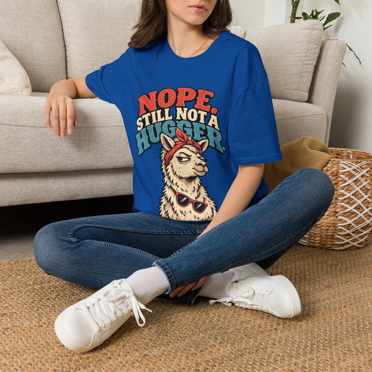 Funny And Witty Nope Still Not a Hugger Llama T-Shirt