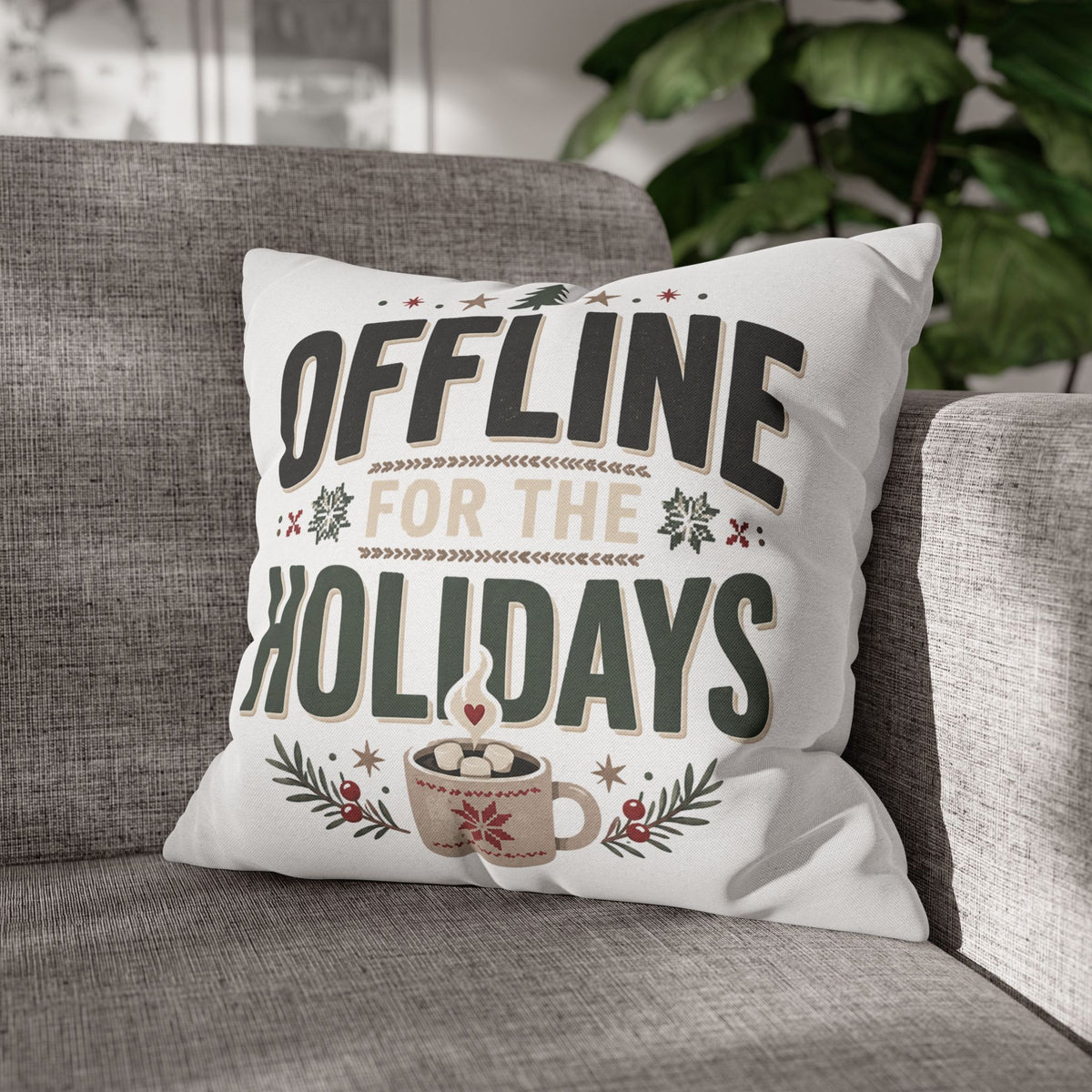 Christmas Offline for the Holidays Decorative Pillowcase
