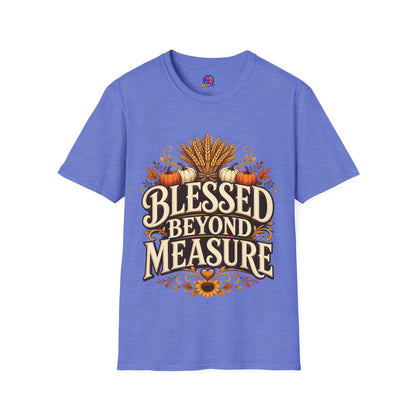 Blessed Beyond Measure T-Shirt — Fall Harvest Pumpkin & Wheat Tee