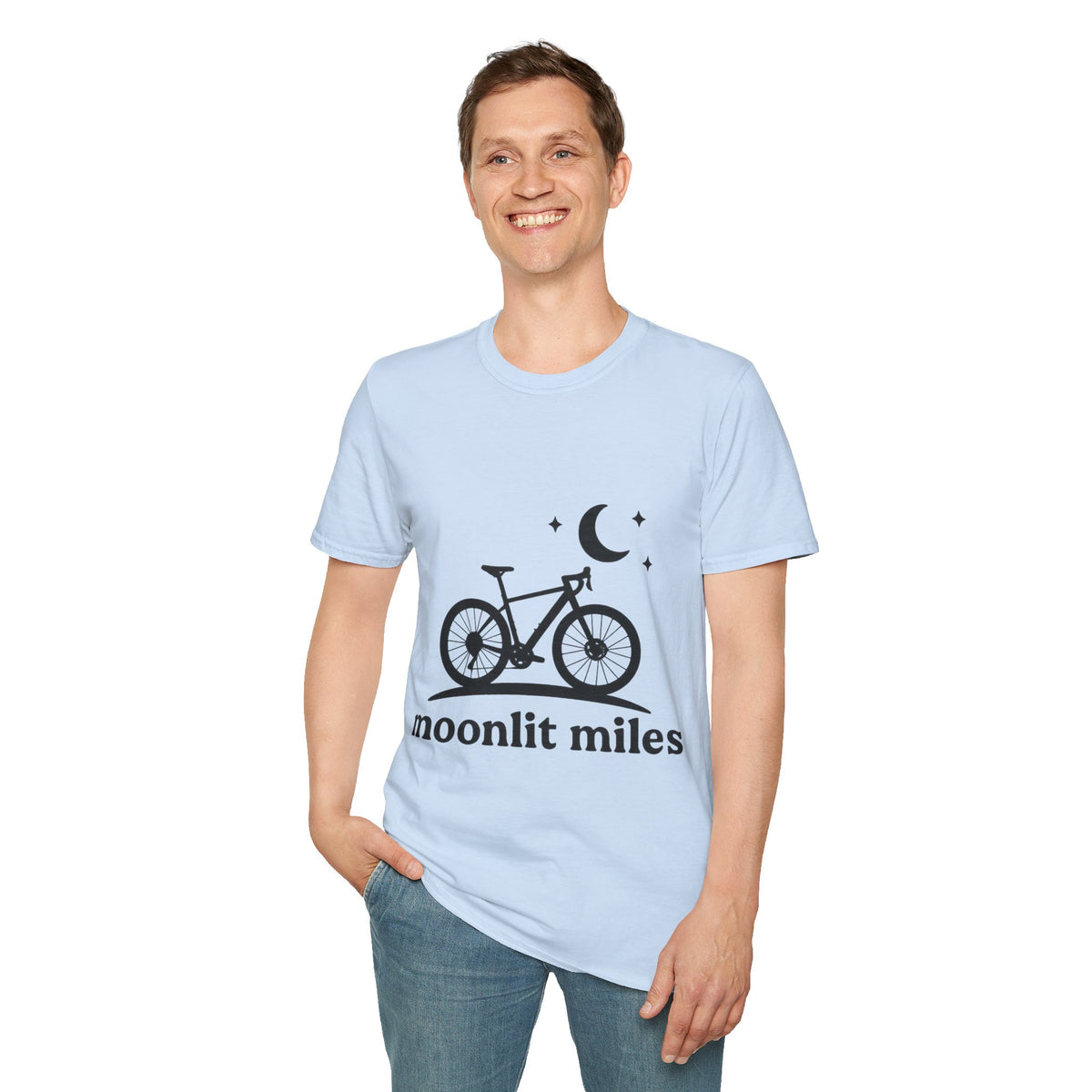 "Moonlit Miles" Celestial Cycling Tee | Night Rider Bike Graphic T-Shirt - Trending Now - September 2026