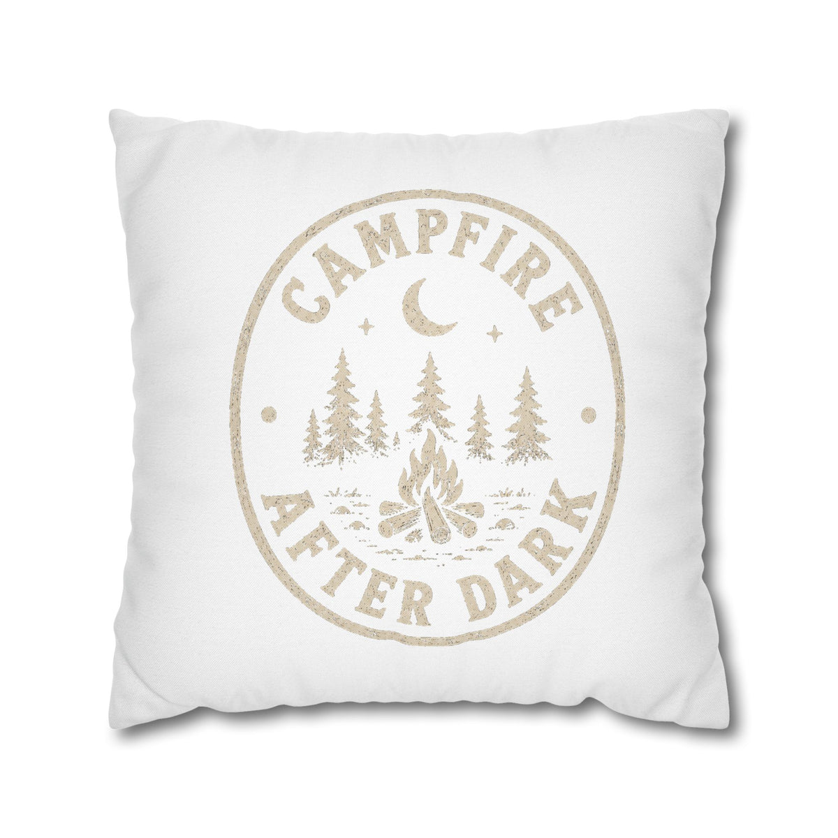 Square Pillowcase Milo Bailey Dog Dad Mom - "Campfire After Dark" Rustic Outdoor Accent Pillowcase
