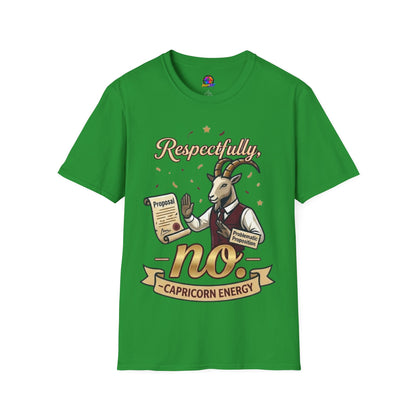 T-Shirt — "Respectfully, No" Capricorn Goat Proposal Funny Zodiac Tee